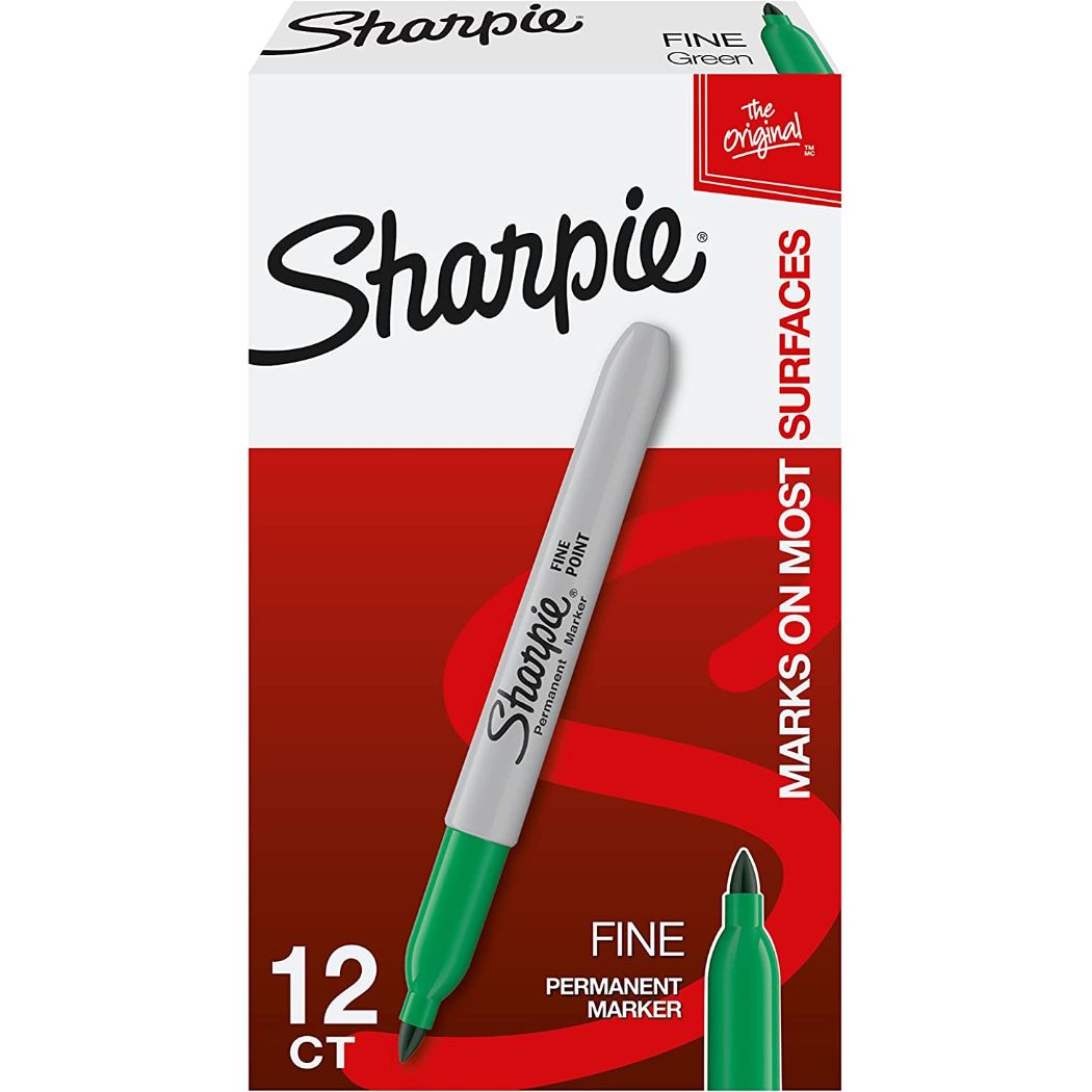 Marcadores Sharpie Punto Fino Verde caja de 12 pzas