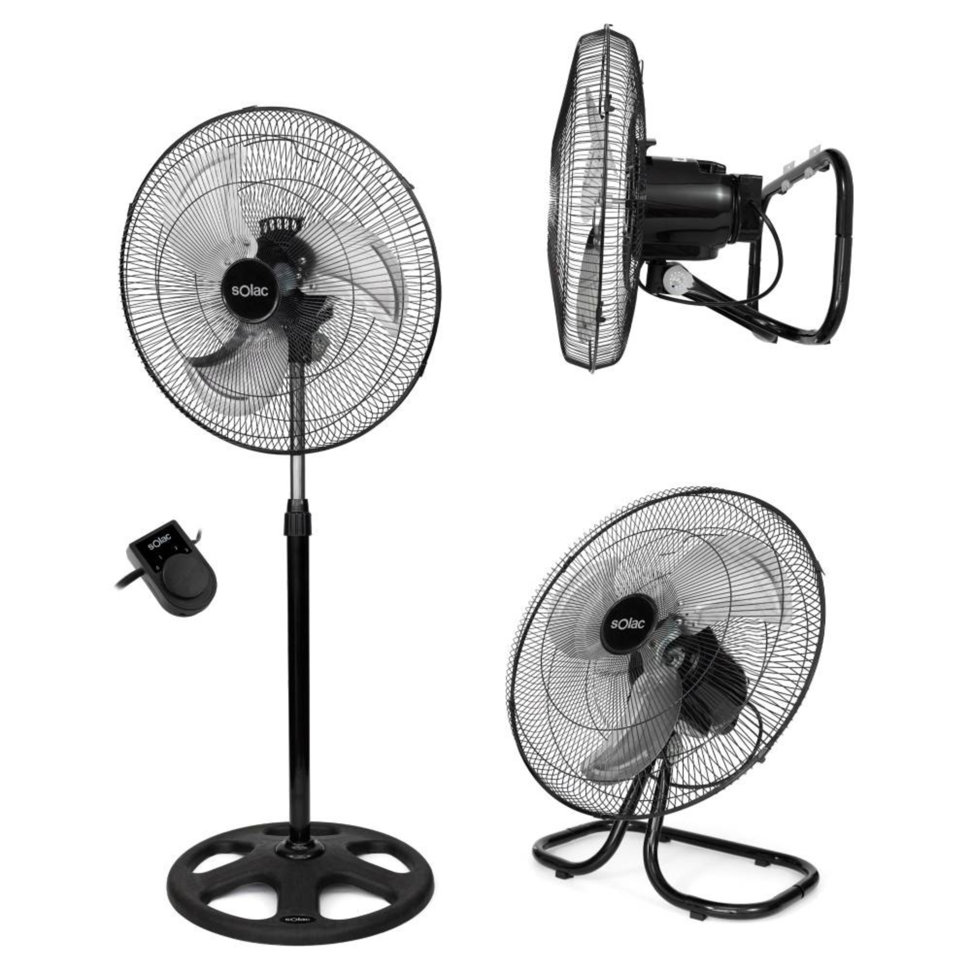 Ventilador de Piso/Piso/Pedestal de 18'' Solac Booster, con 3 Velocidades y 3 Aspas.