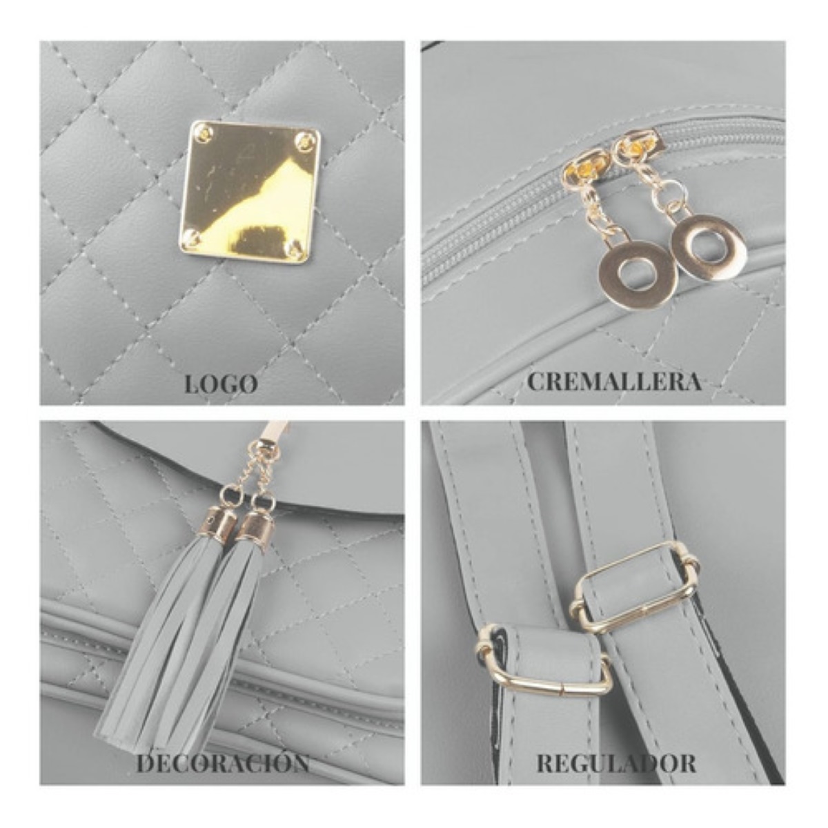 3 Mochilas Casual Para Dama  Color Gris