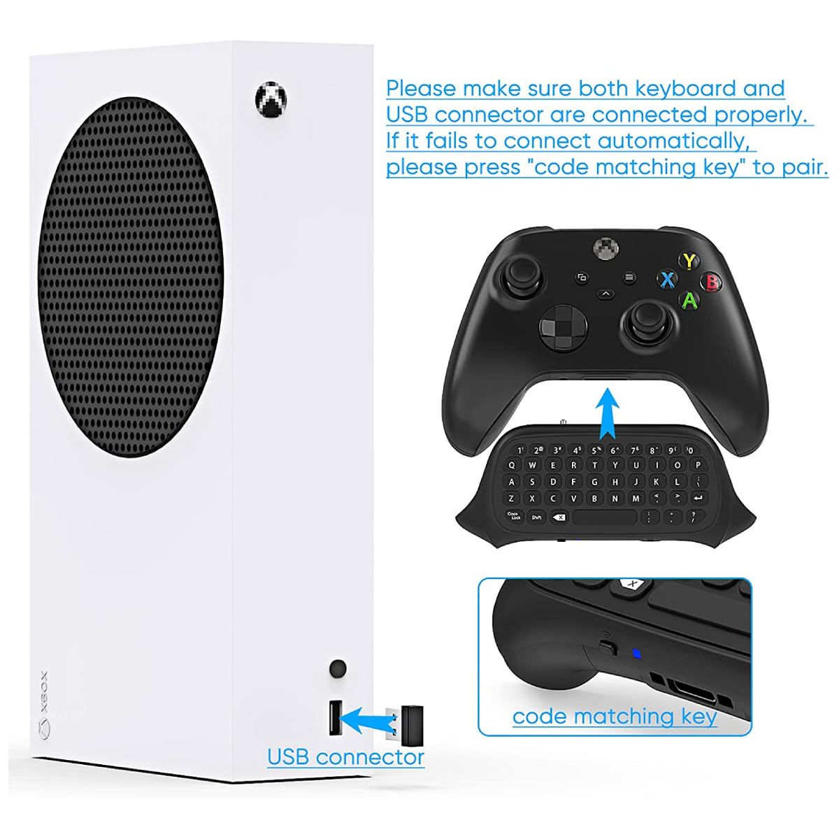 Teclado Inalambrico Compatible Xbox One S (Negro) (TYX-586B)