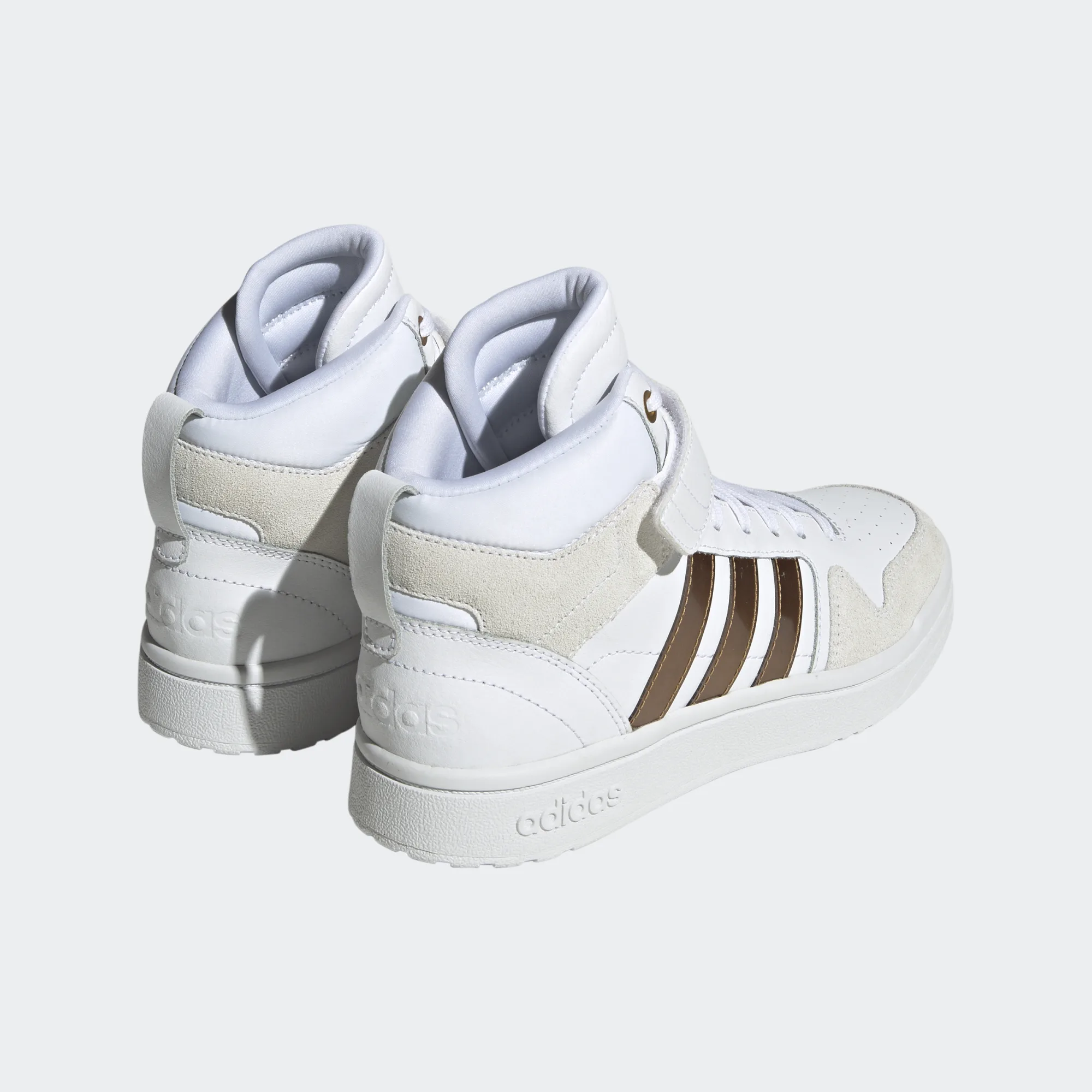 Tenis Bota Adidas Postmove Mid Blanco Bronce de Dama Original