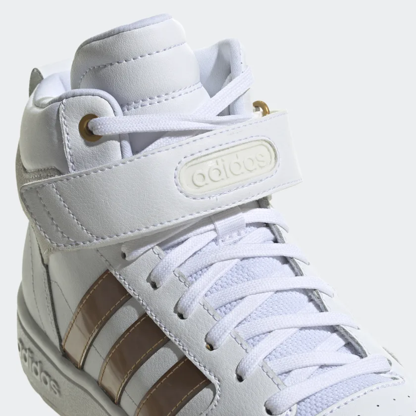 Tenis Bota Adidas Postmove Mid Blanco Bronce de Dama Original