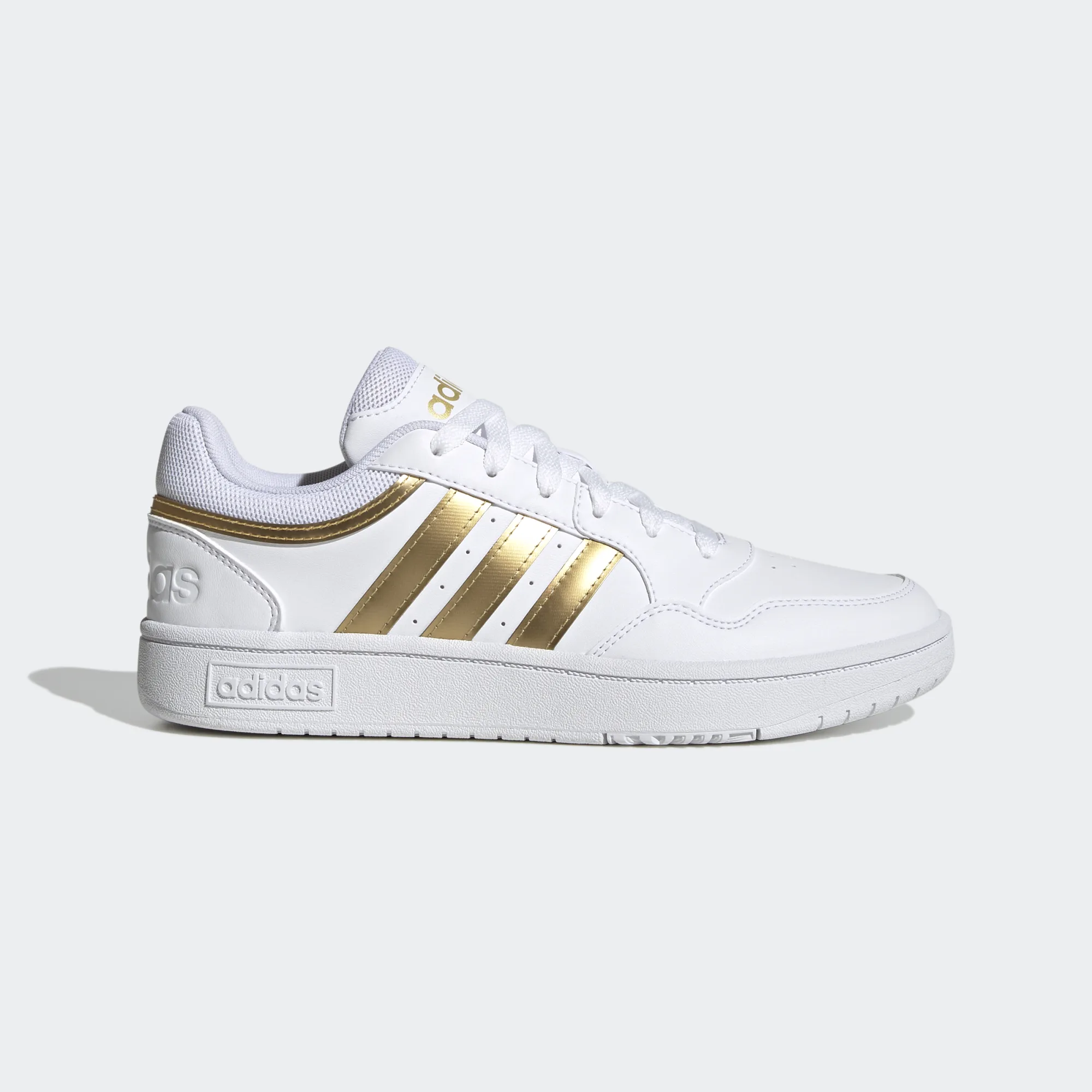 Tenis Adidas Hoops Blanco Dorado de Dama Original
