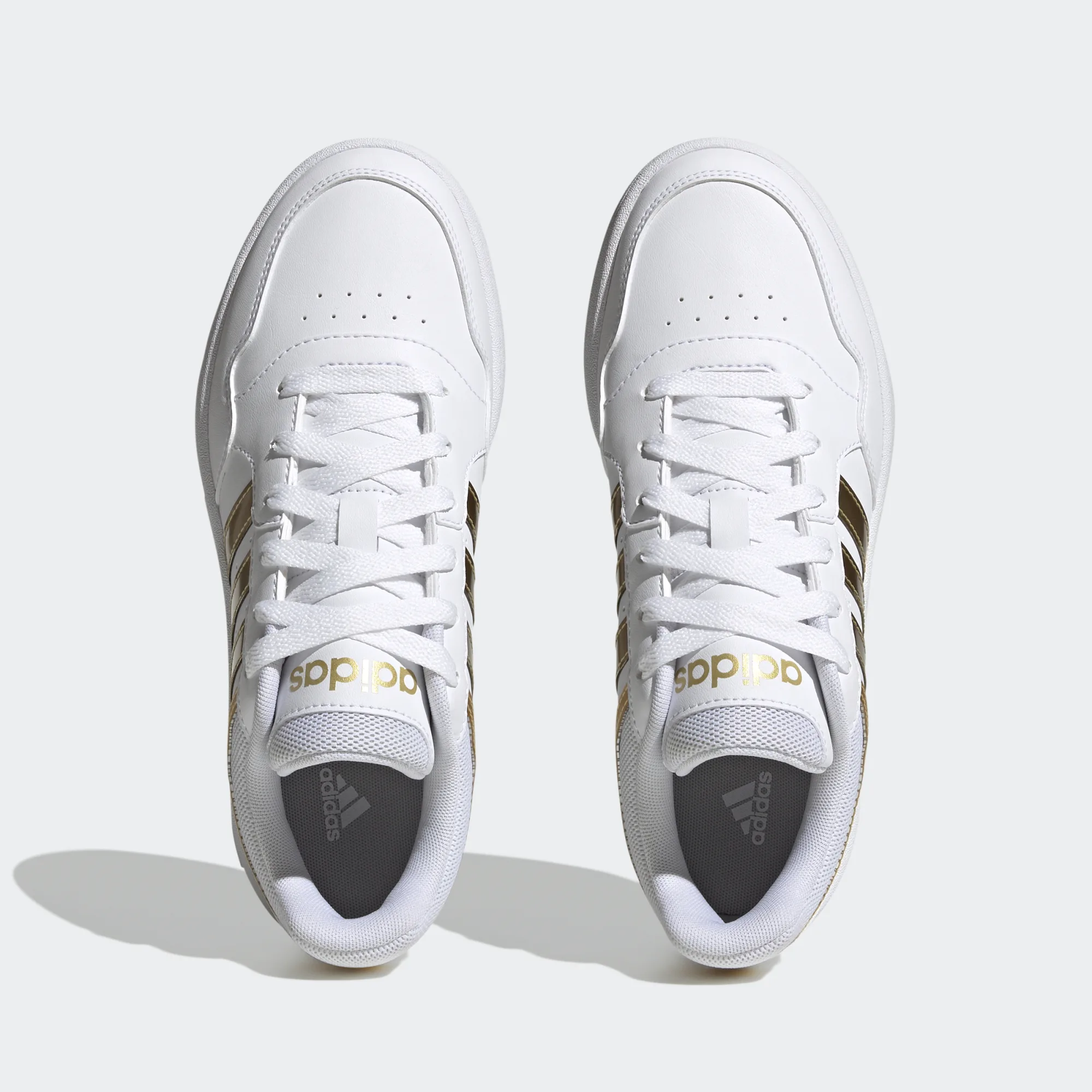 Tenis Adidas Hoops Blanco Dorado de Dama Original