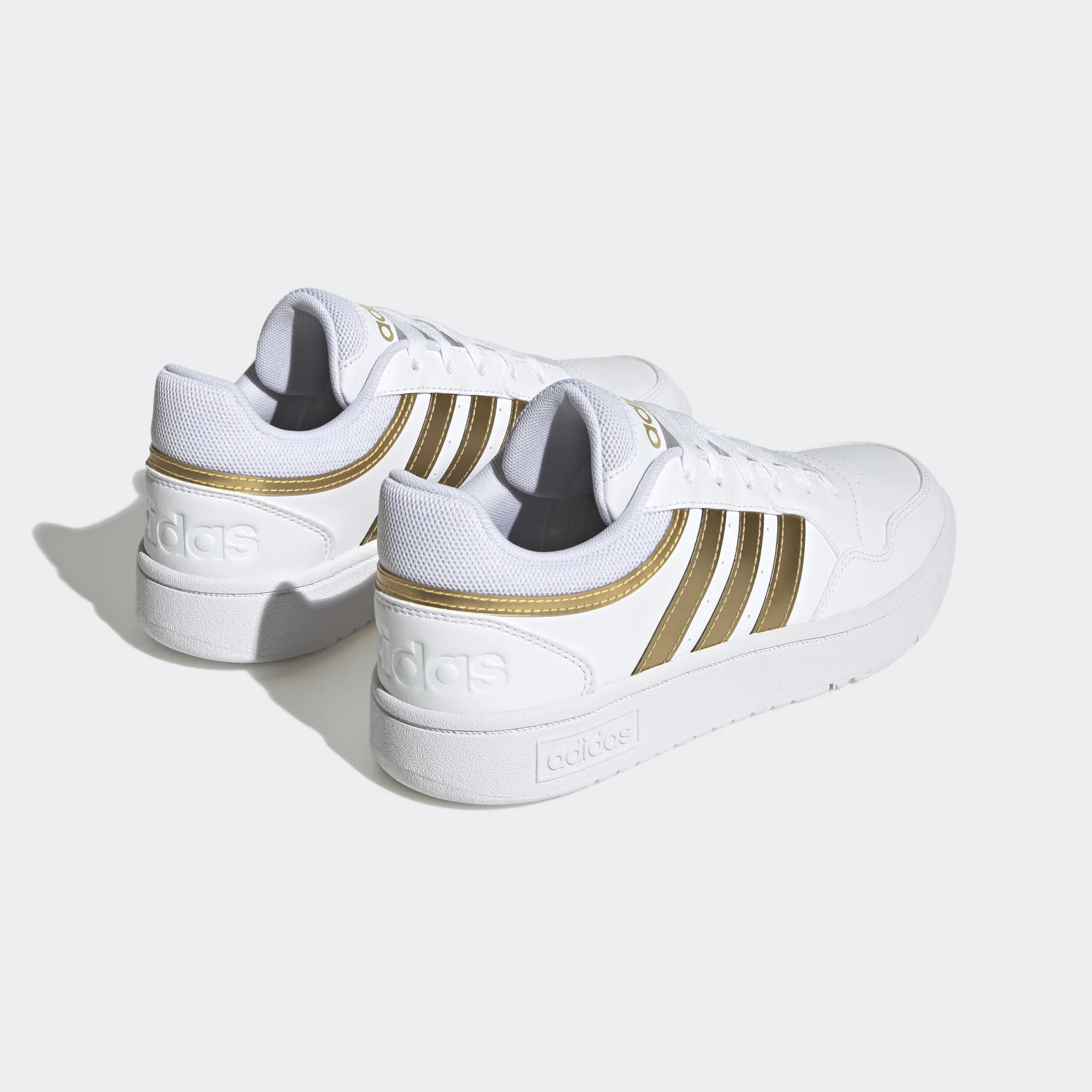 Tenis Adidas Hoops Blanco Dorado de Dama Original