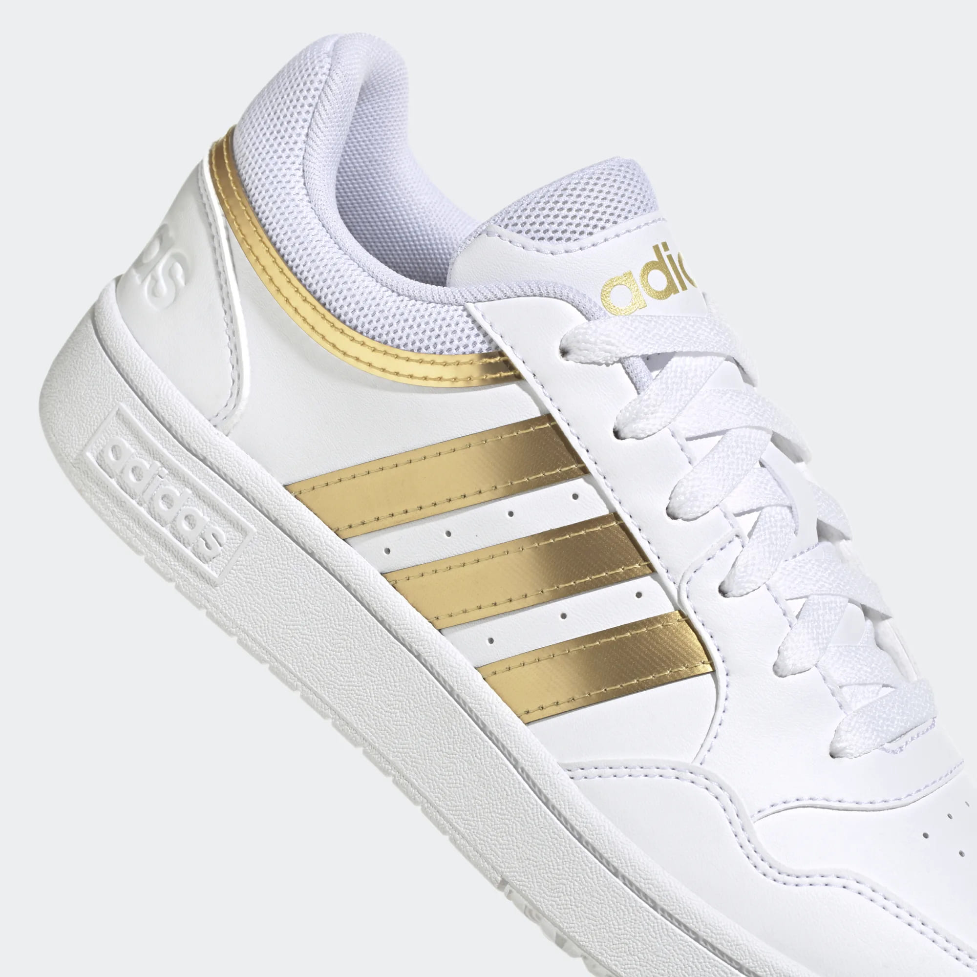Tenis Adidas Hoops Blanco Dorado de Dama Original