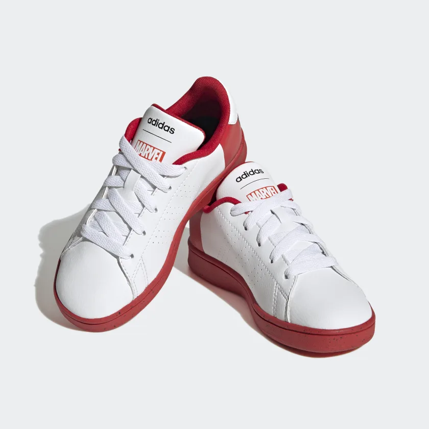 Tenis Adidas Advantage Spiderman Blanco Rojo de Niños Original