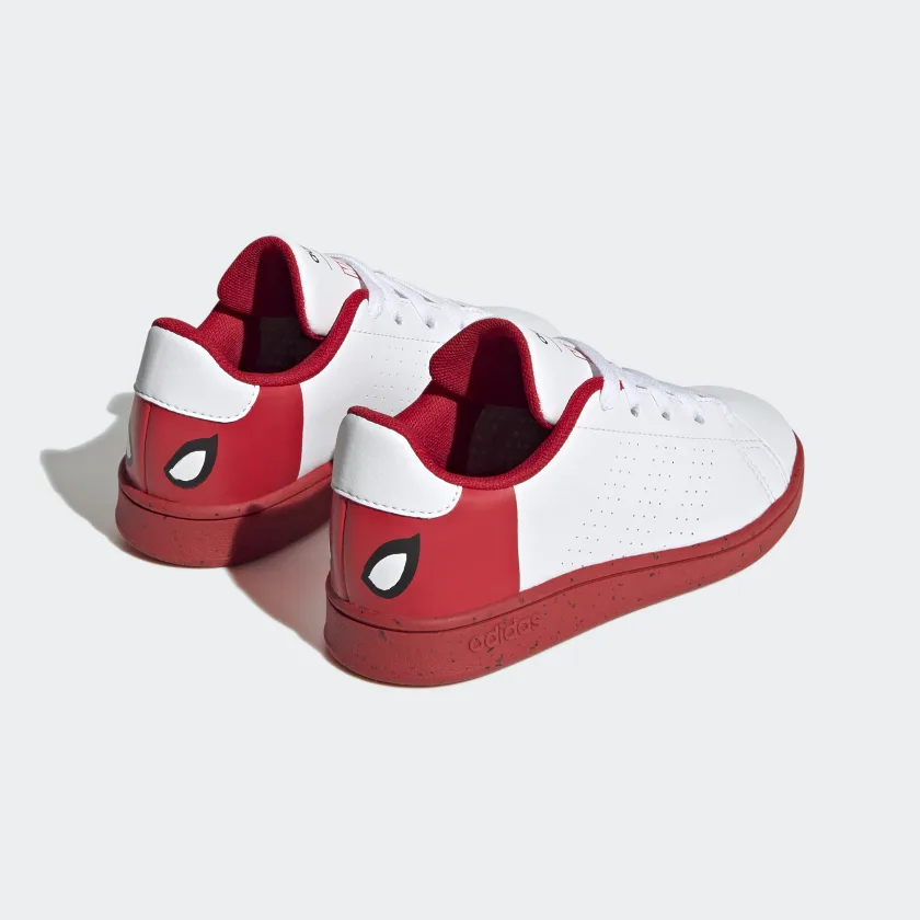 Tenis Adidas Advantage Spiderman Blanco Rojo de Niños Original