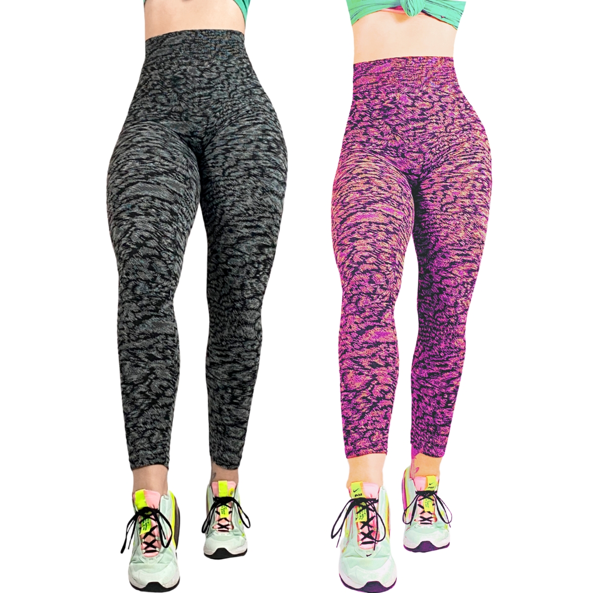 Pack de 2 Mallones de Mujer Ligeros Lycra Stretch Leggins Mujer Licra Gym Casual Malla Talle Alto LIC-044