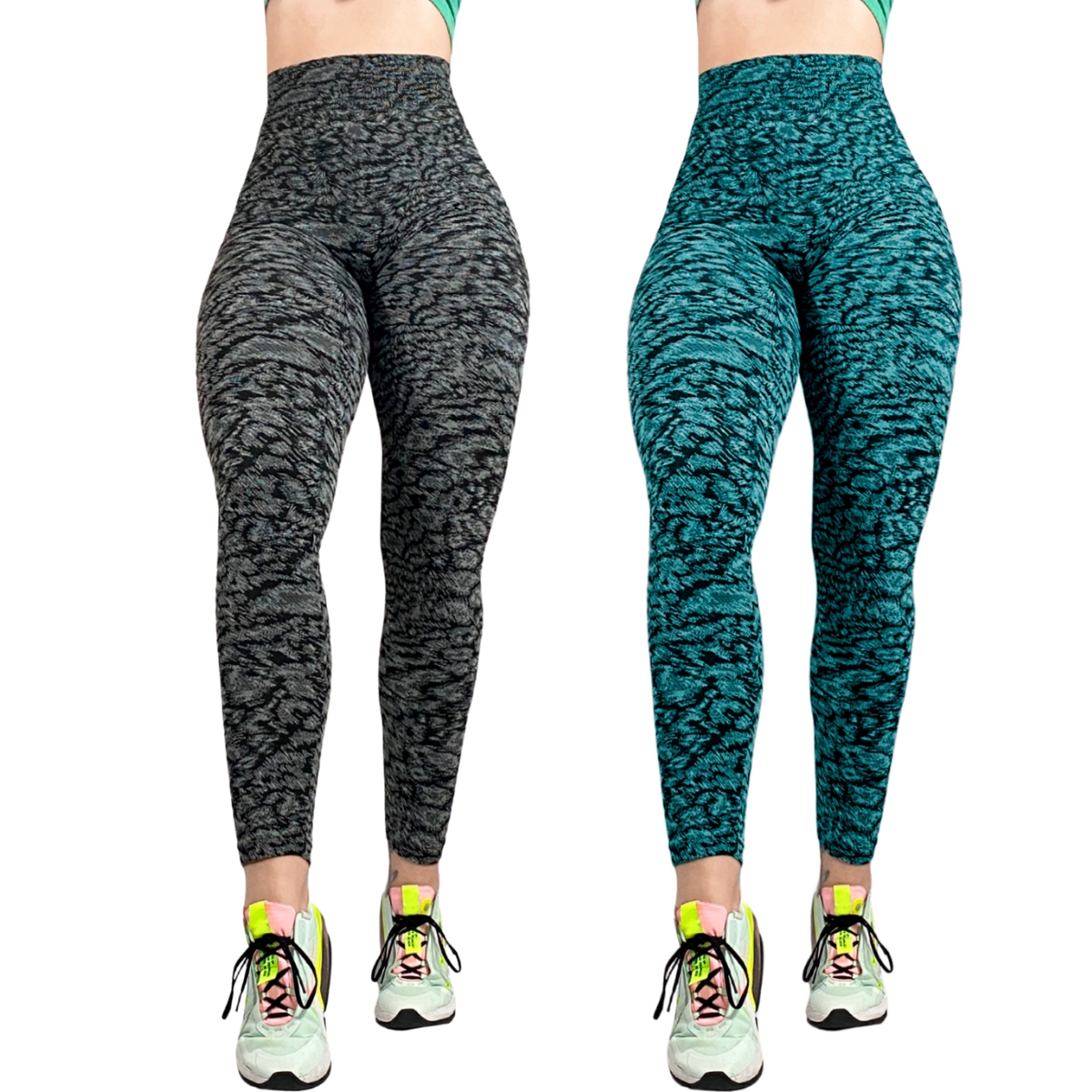 Pack de 2 Mallones de Mujer Ligeros Lycra Stretch Leggins Mujer Licra Gym Casual Malla Talle Alto LIC-044
