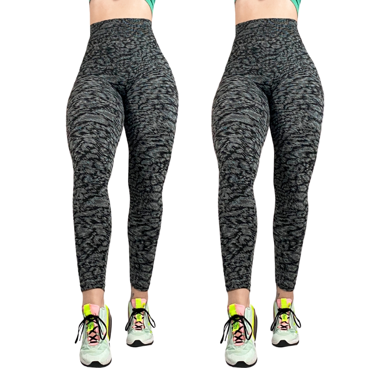 Pack de 2 Mallones de Mujer Ligeros Lycra Stretch Leggins Mujer Licra Gym Casual Malla Talle Alto LIC-044