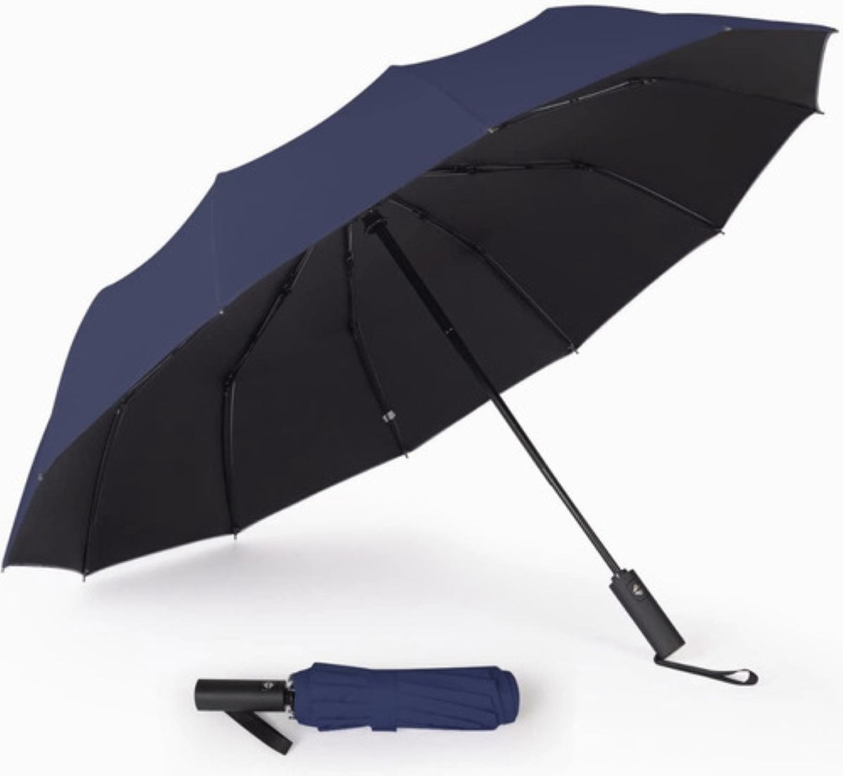 Paraguas Sombrilla 12 Varillas Automatico Azul Marino