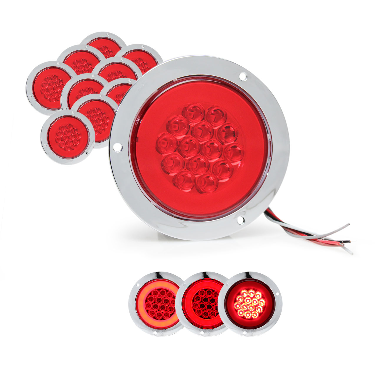 10 Plafon 14 Led Redondo Aro Plasma Gel 4 Funciones 12-24v