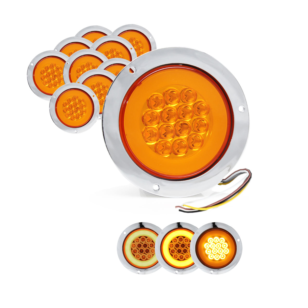 10 Plafon 14 Led Redondo Aro Plasma Gel 4 Funciones 12-24v
