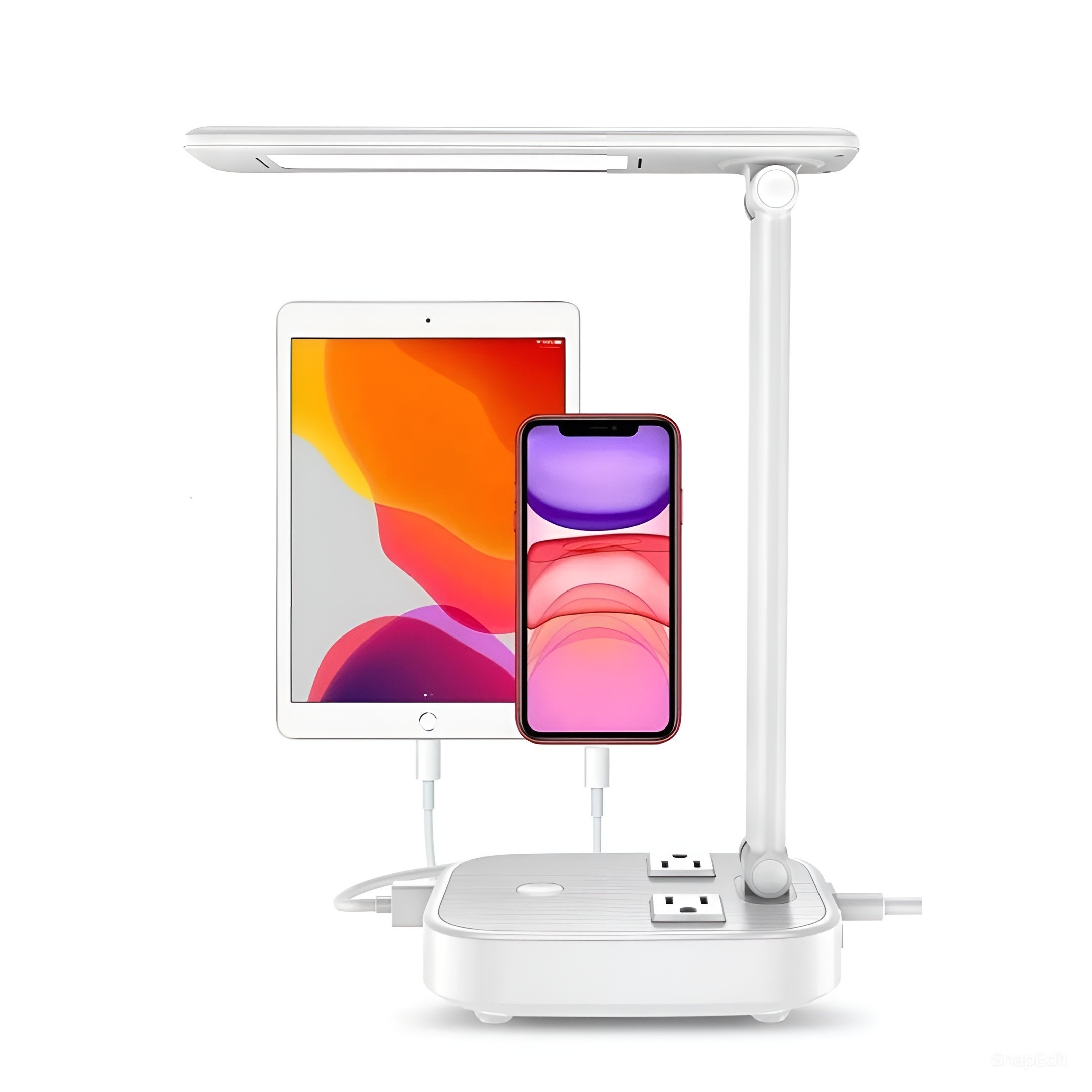 Lámpara De Escritorio Led Con 4 Usb Y 2 Salidas De Ca