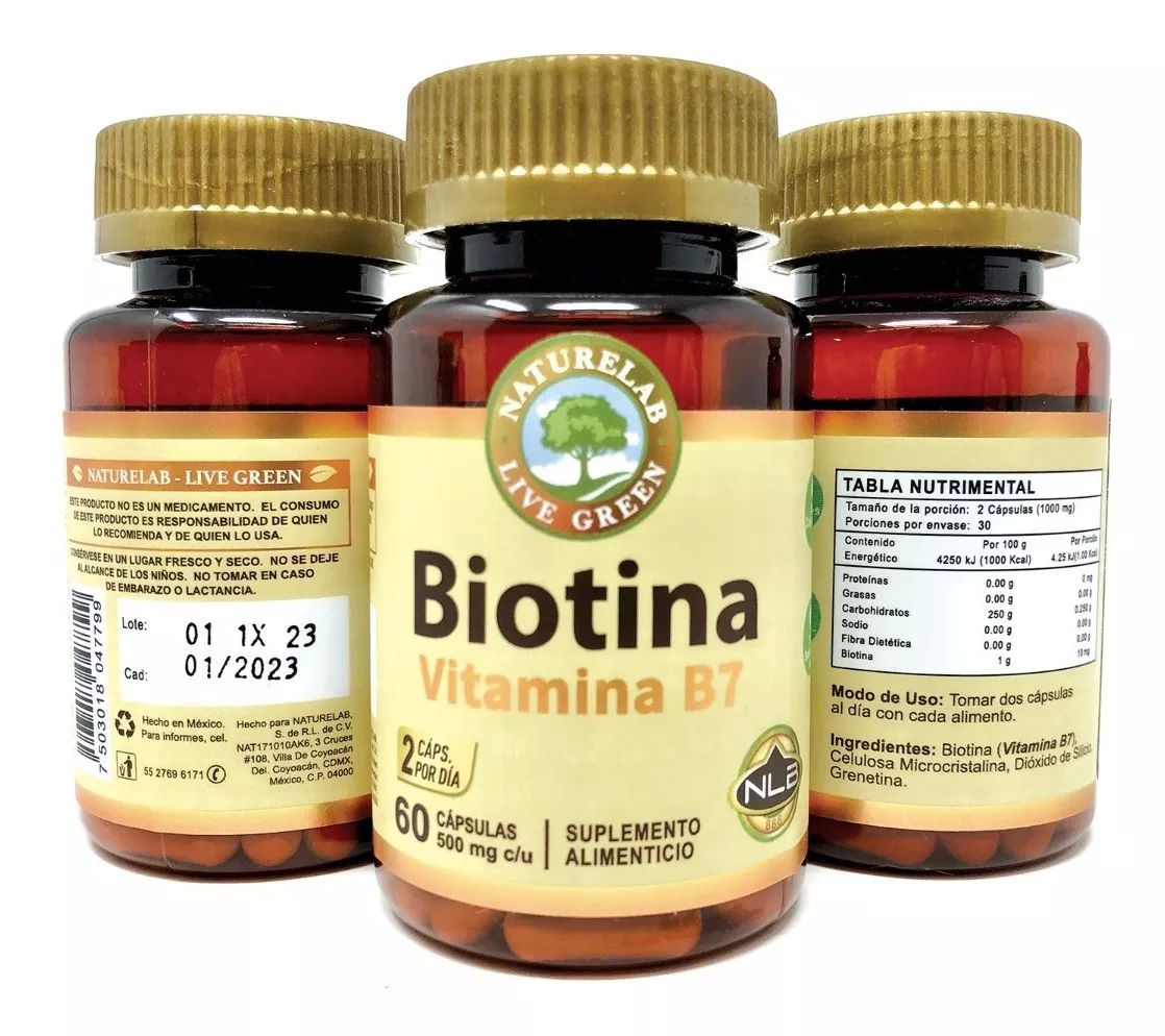 Biotina- Frena Caída de Cabello- 60 cápsulas- Naturelab sin sabor