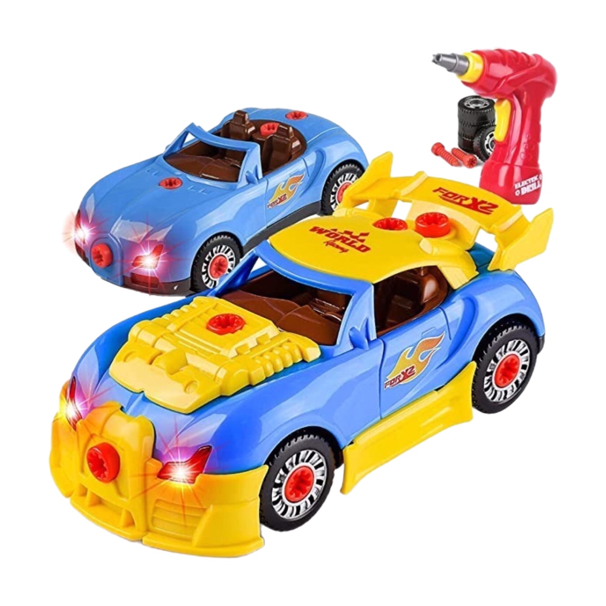 Carro desmontable con taladro eléctrico luz y sonido 2en1