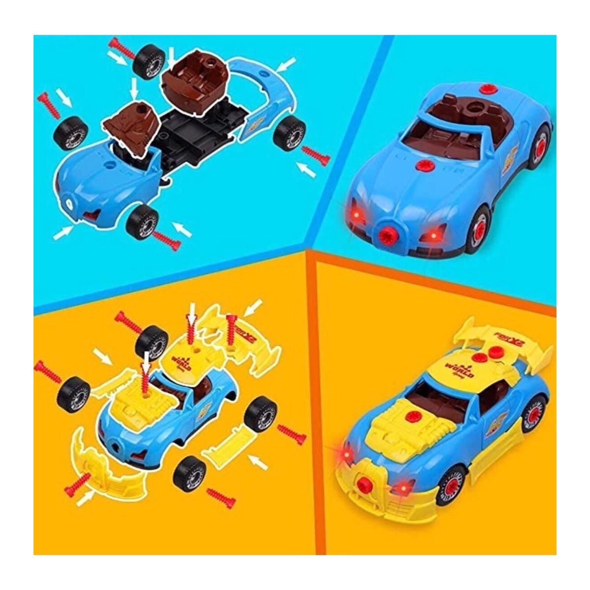 Carro desmontable con taladro eléctrico luz y sonido 2en1