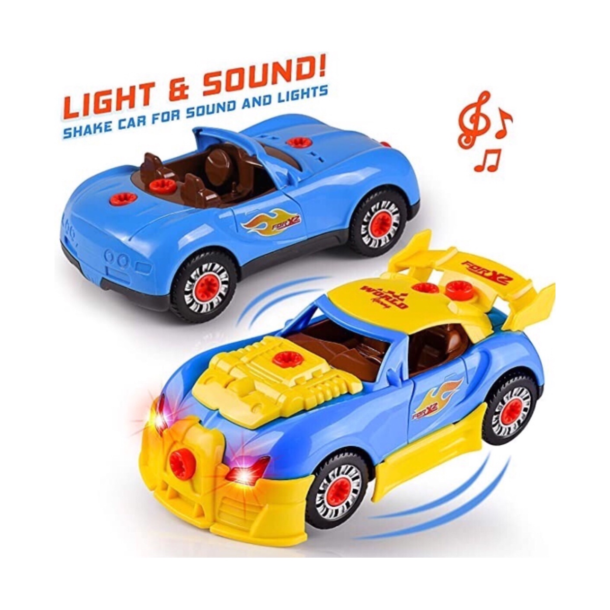 Carro desmontable con taladro eléctrico luz y sonido 2en1