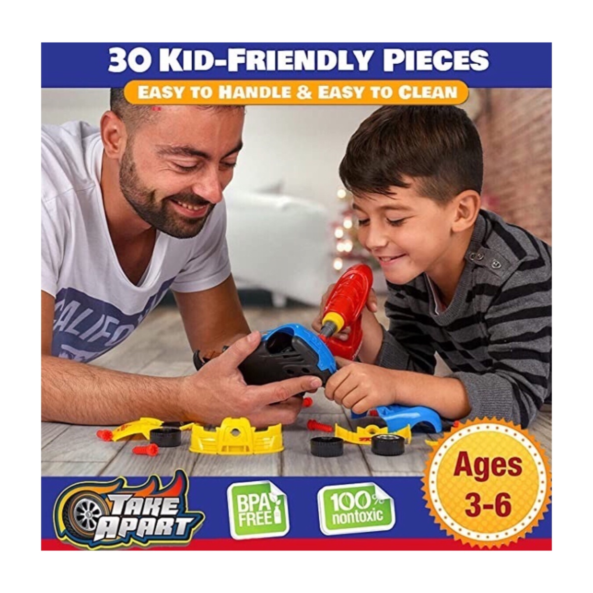 Carro desmontable con taladro eléctrico luz y sonido 2en1