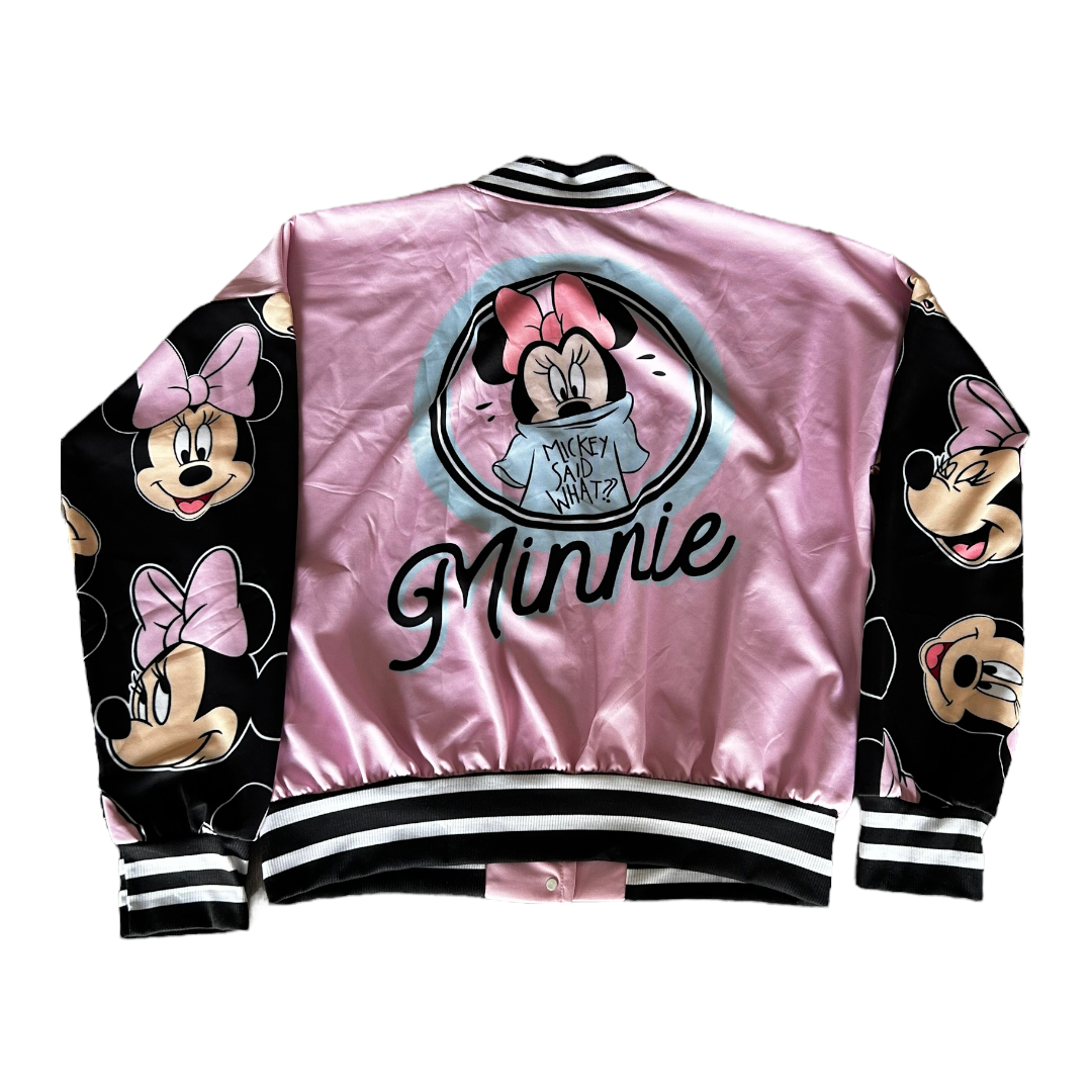Chamarra Casual Bomber De Mujer Modelo Mickey Mouse y Minnie Mouse
