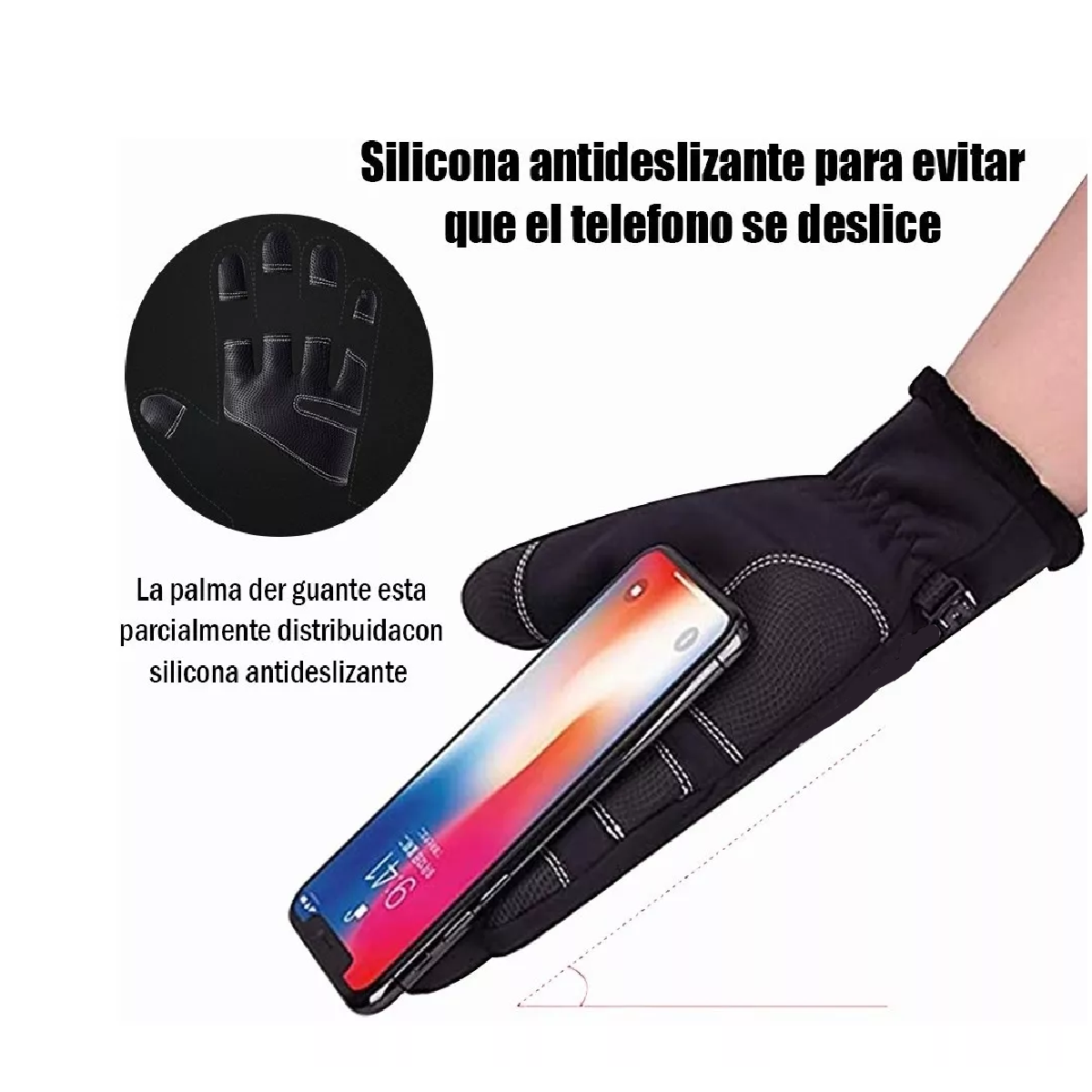 Guantes De Montar Cuero Invierno Impermeable Pantalla Tacil M