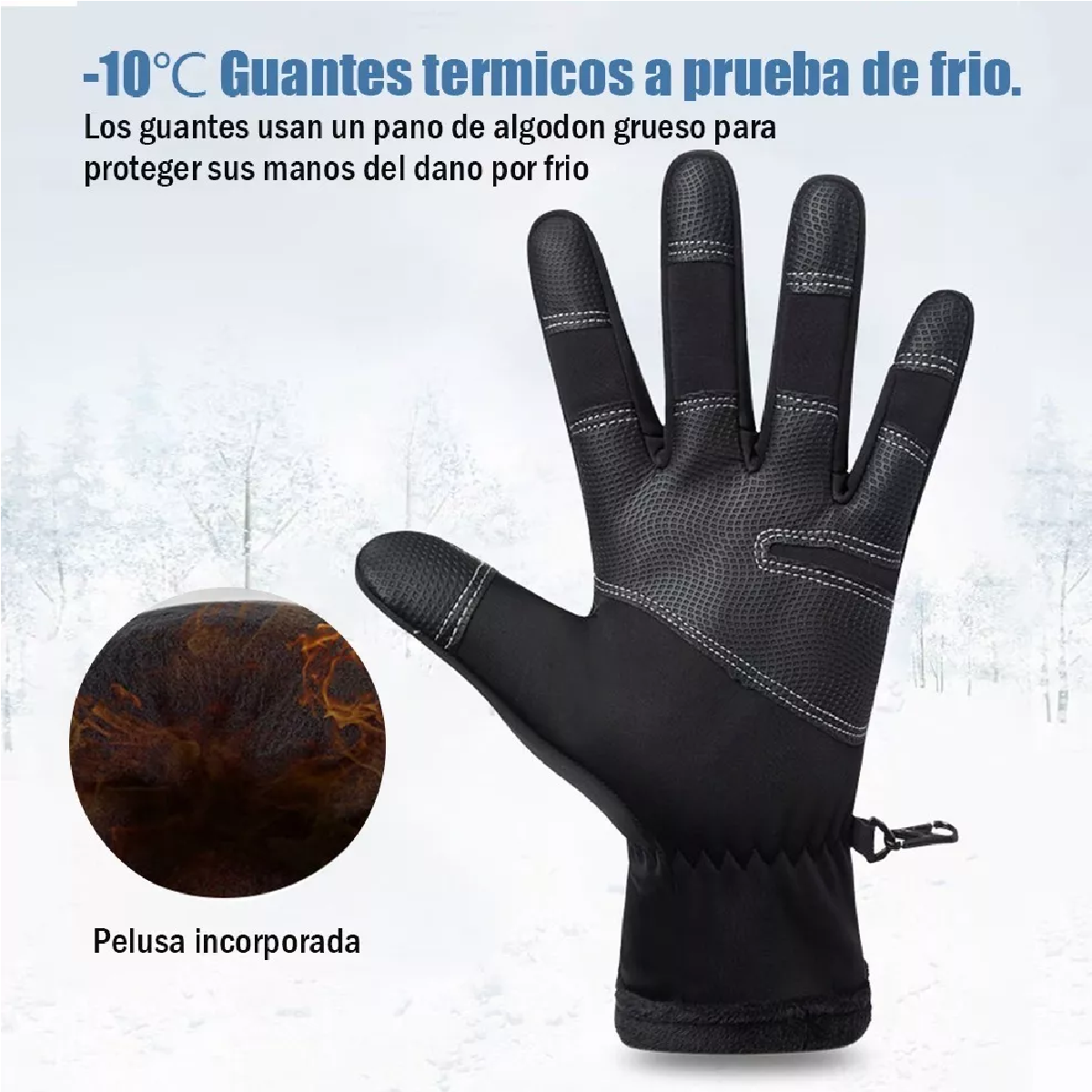 Guantes De Montar Cuero Invierno Impermeable Pantalla Tacil M