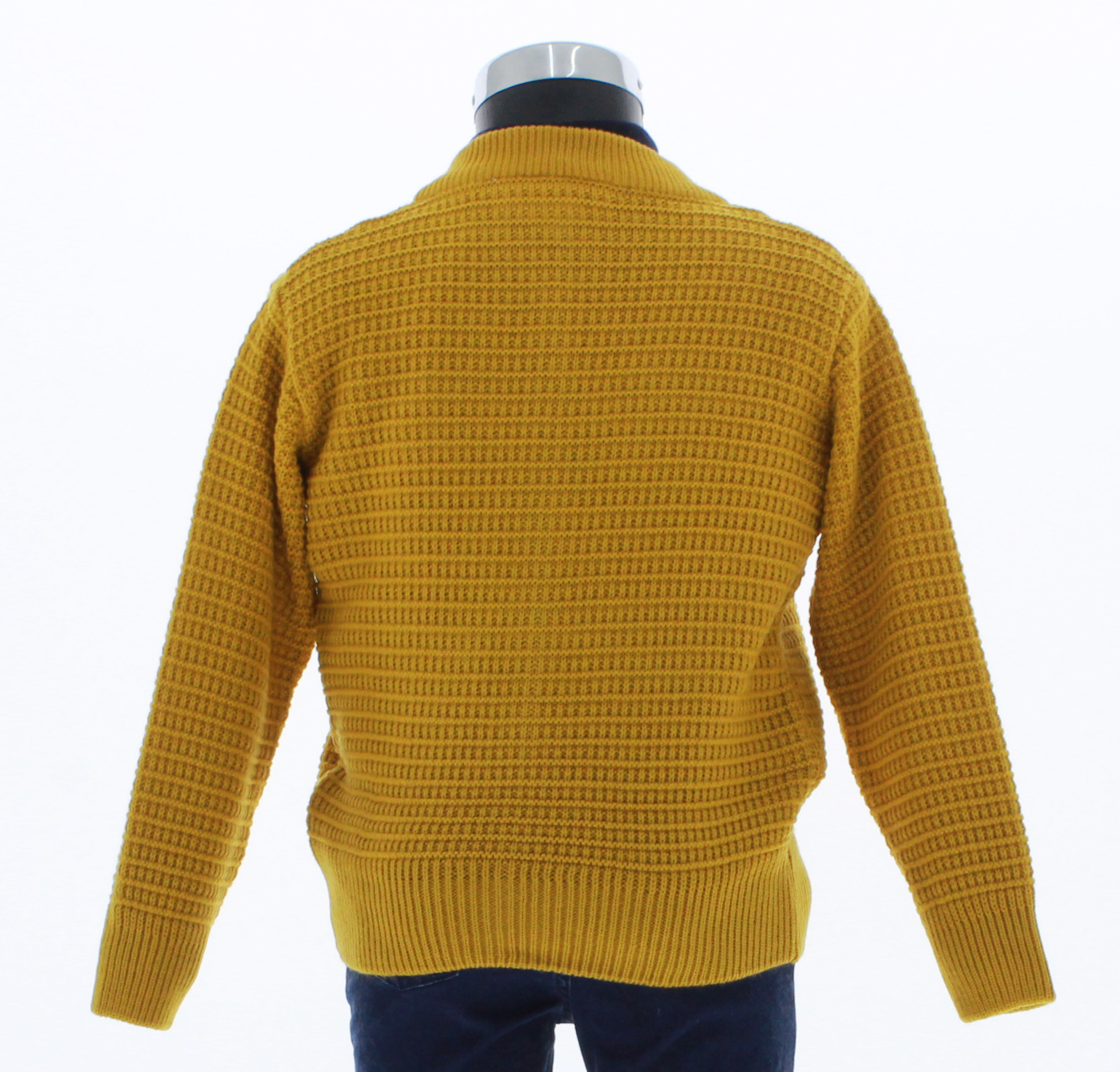 Sueter Niño Tejido Mostaza Cierre Completo 3244 2 a 16 Años.