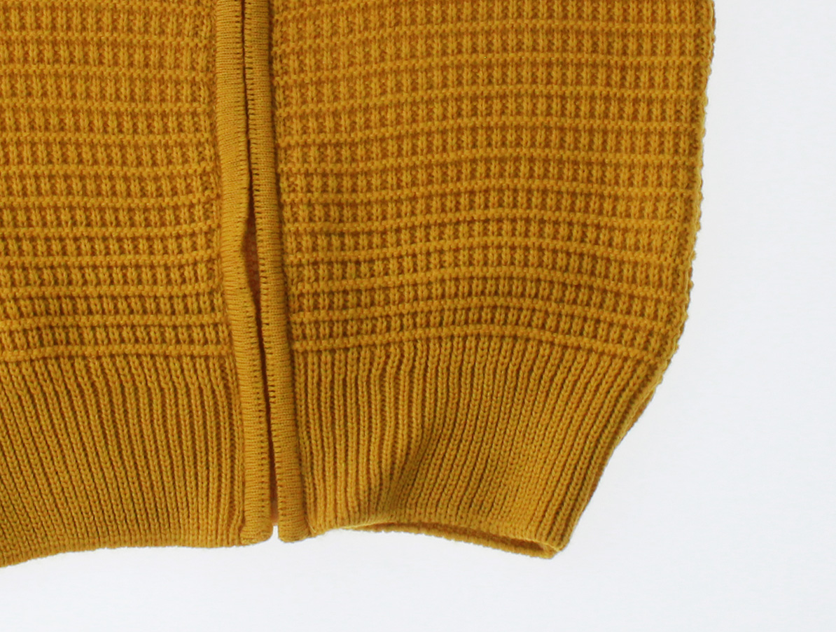 Sueter Niño Tejido Mostaza Cierre Completo 3244 2 a 16 Años.