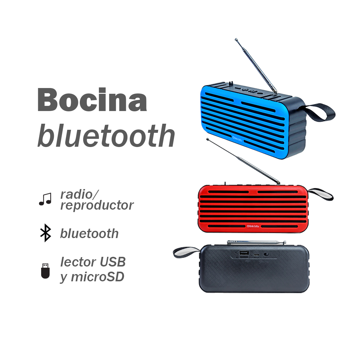 Bocina Bluetooth Transportable Link Bits B-135