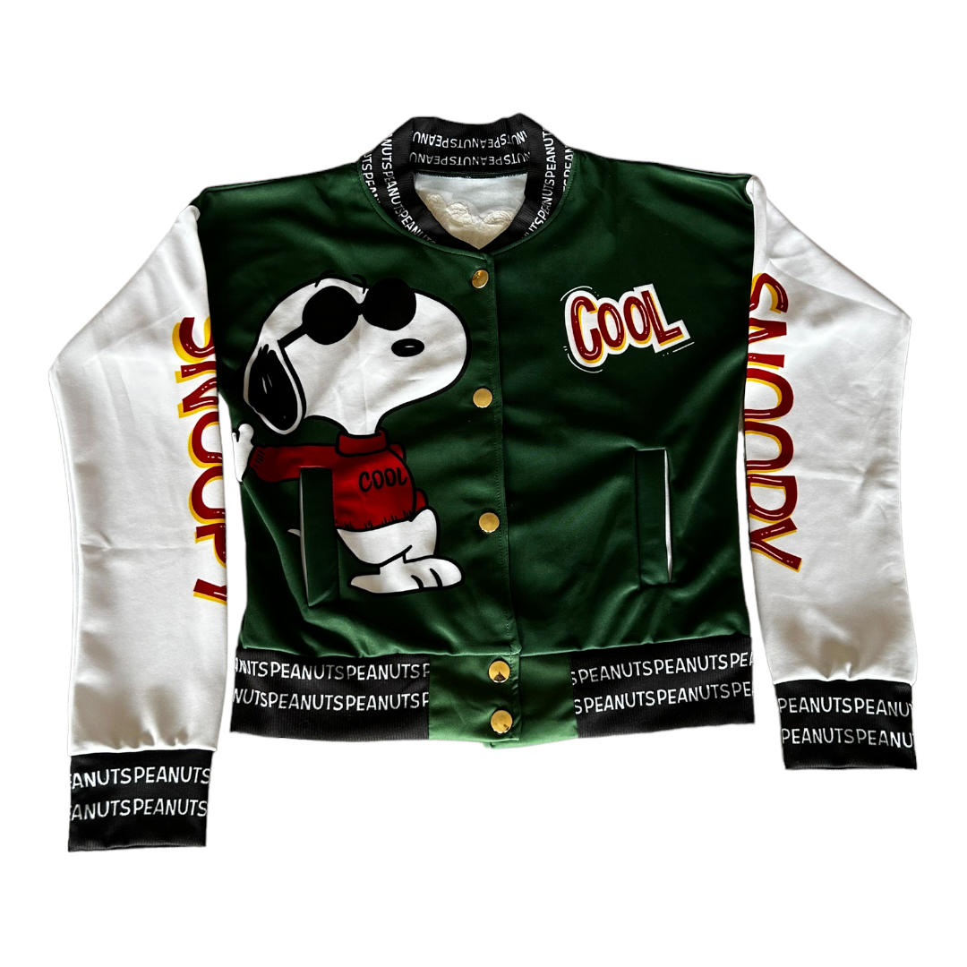 Chamarra Casual Bomber De Mujer Modelo Snoopy