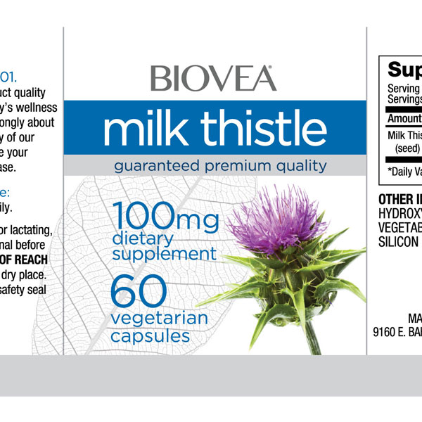 BIOVEA Cardo Mariano 100mg 60 Cápsulas Vegetarianas