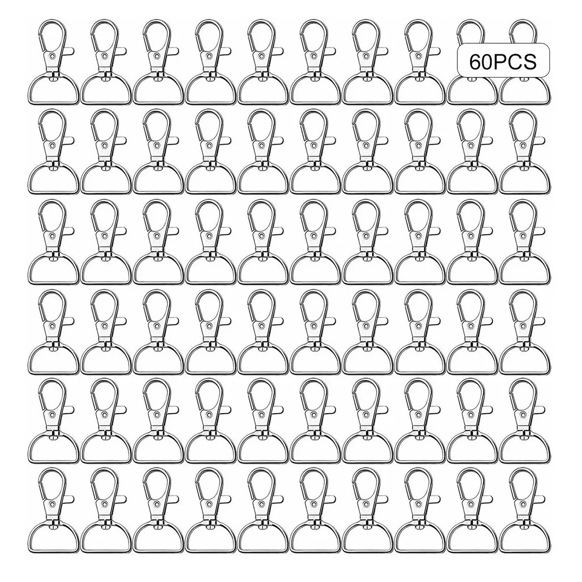 Set 60 Pcs Cierre Giratoria Mosquetón Llavero En Forma De D