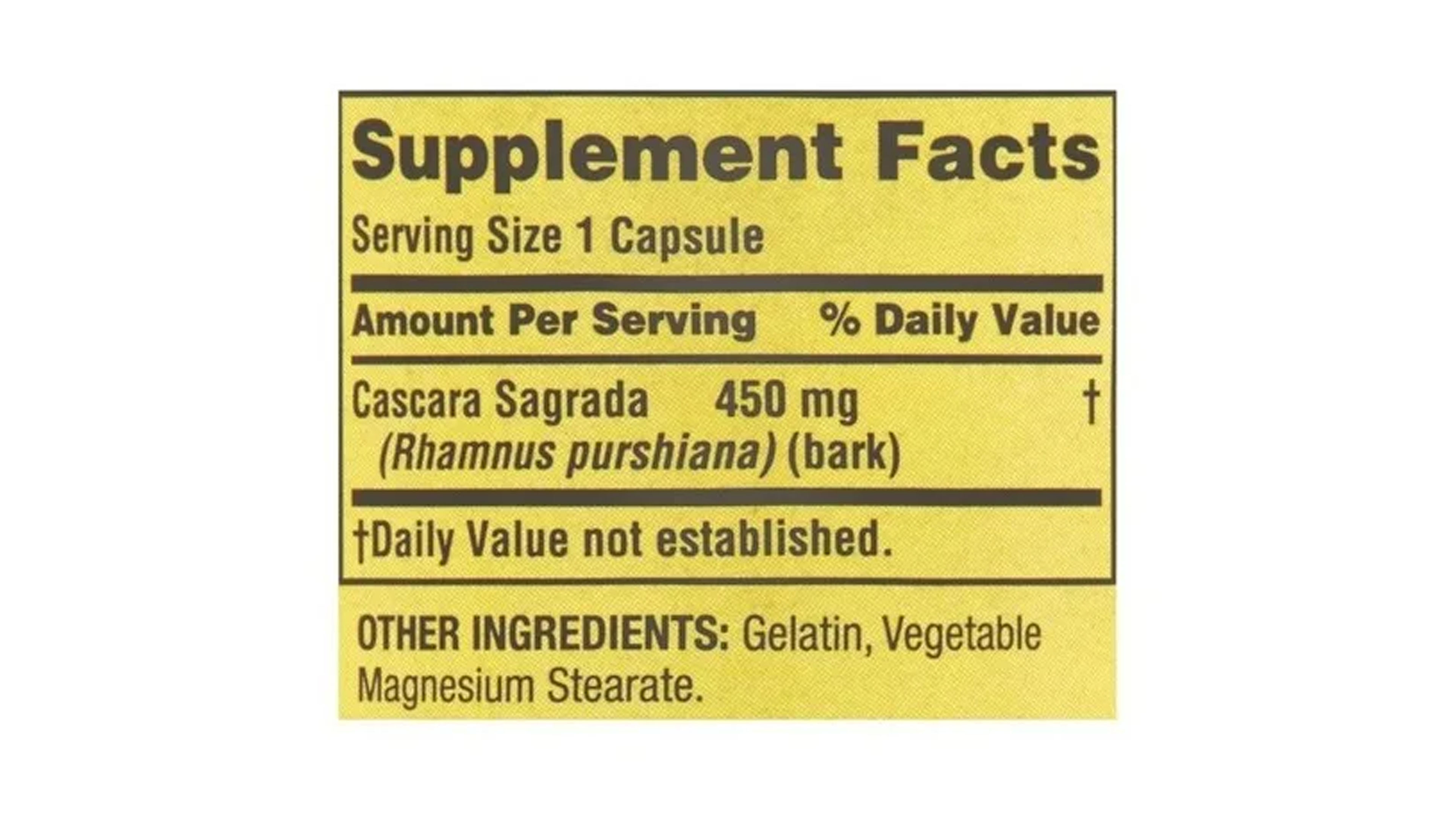 Cascara Sagrada 450mg Spring Valley 100 Caps Estreñiento 