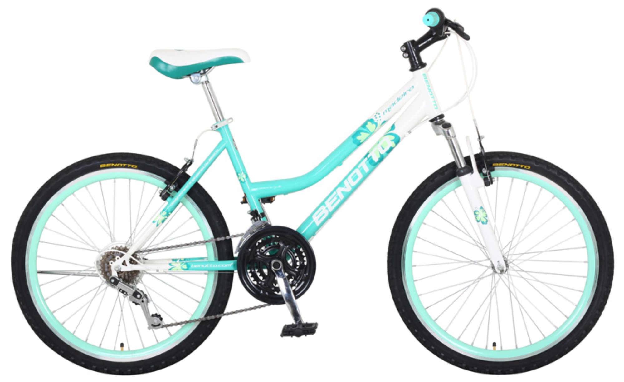 Bicicleta BENOTTO Montaña MADEIRA R24 Acero 21V. Aqua/Blanco Mujer