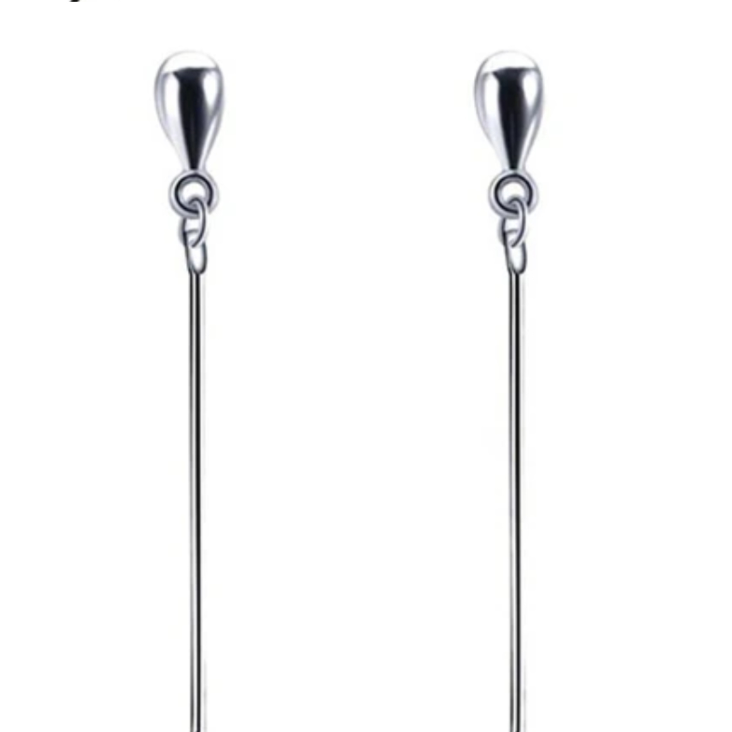 Pendientes largos de plata ley .925 y perlas ovaladas AAAA