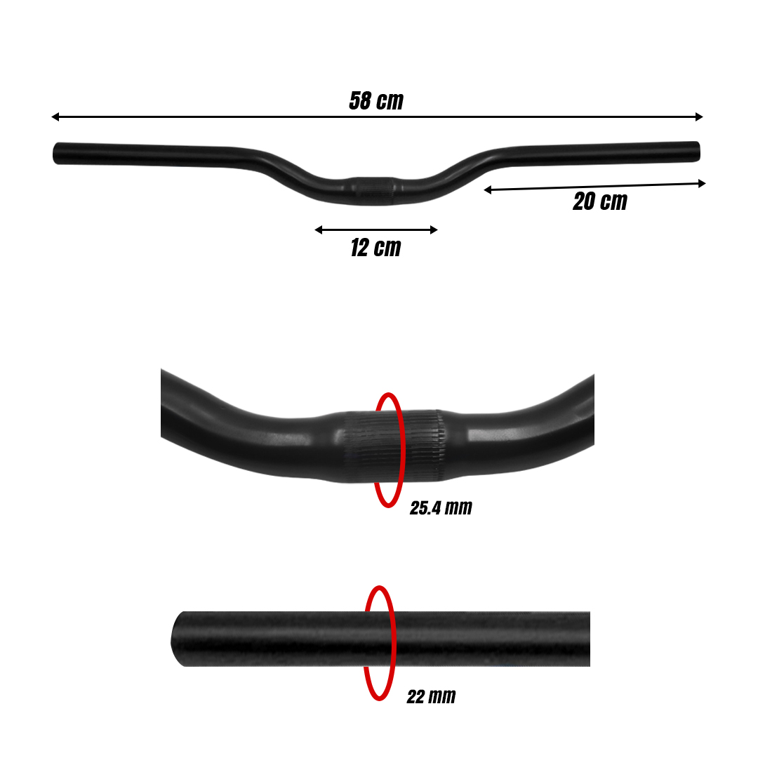 Manubrio Bicicleta Mtb 580mm Estilo Gaviota