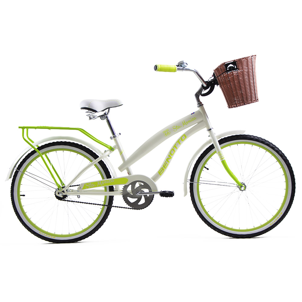 Bicicleta BENOTTO City STA. MONICA R24 Acero 1V.  Crema/Verde Claro Mujer