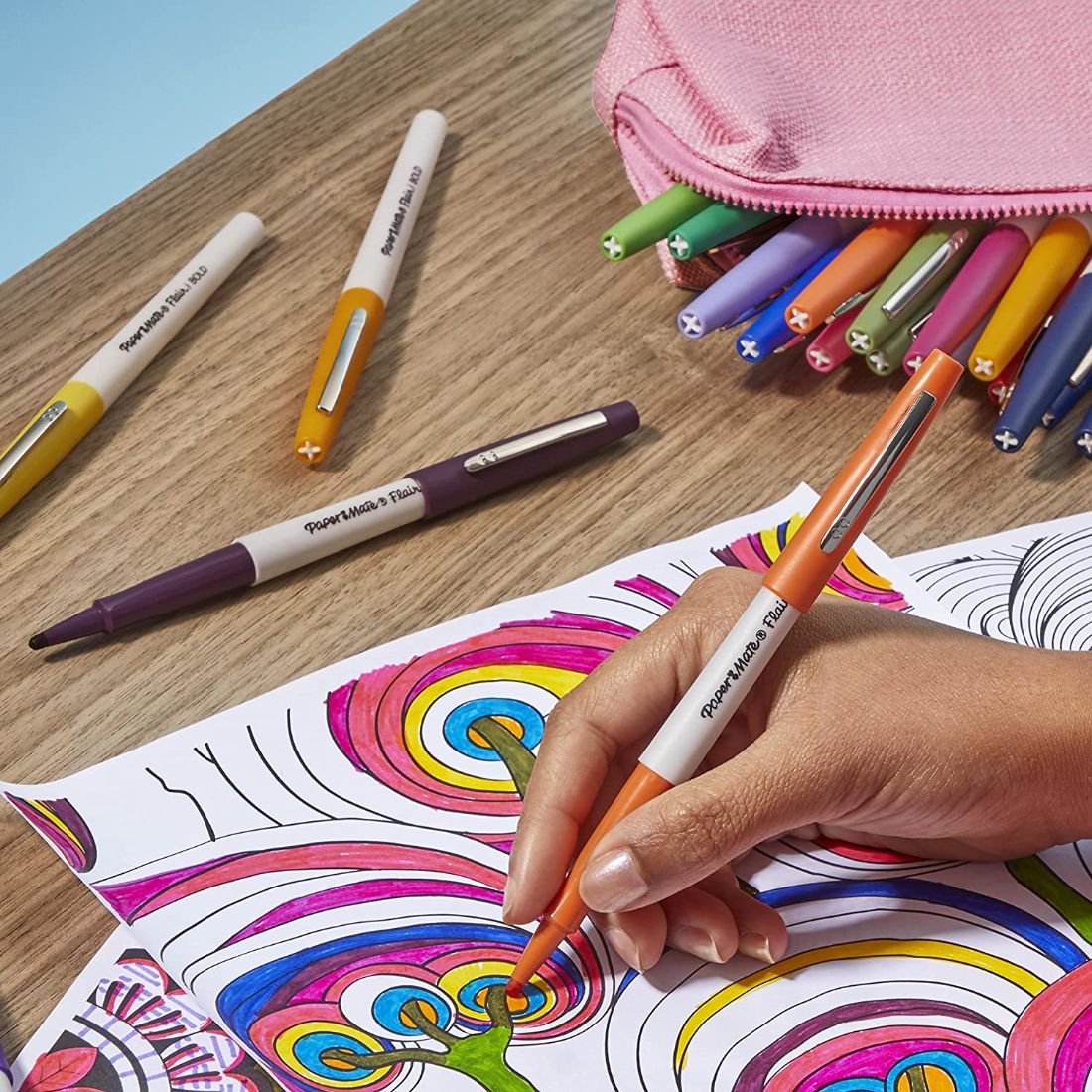 Paper Mate Flair Bolígrafos de Punta de Fieltro Colores Surtidos, 12 pzas