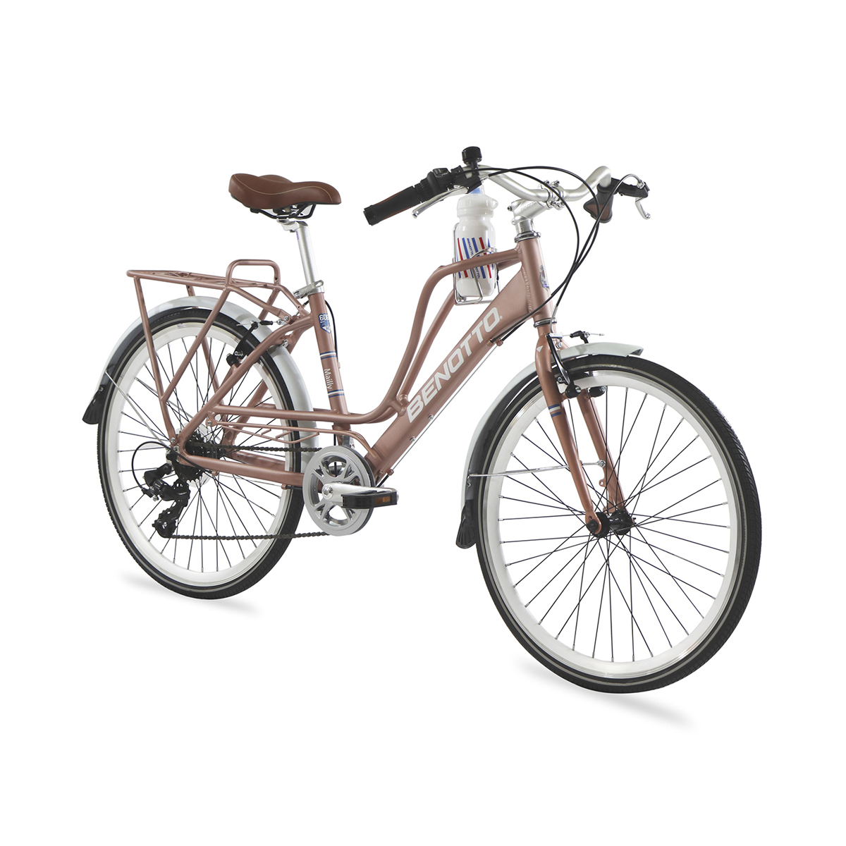 Bicicleta BENOTTO City MAILLY R24 Aluminio 7V. Rosa Palido Metalico Unisex