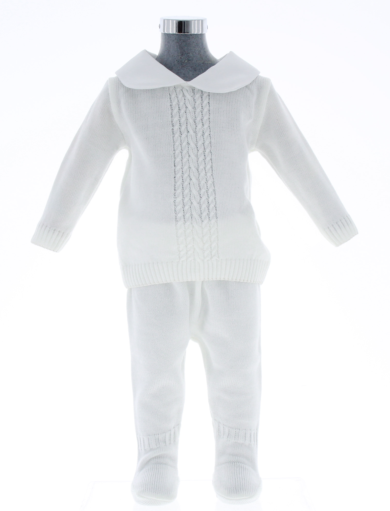 Conjunto Tejido tipo Mameluco para Bebé Blanco a años