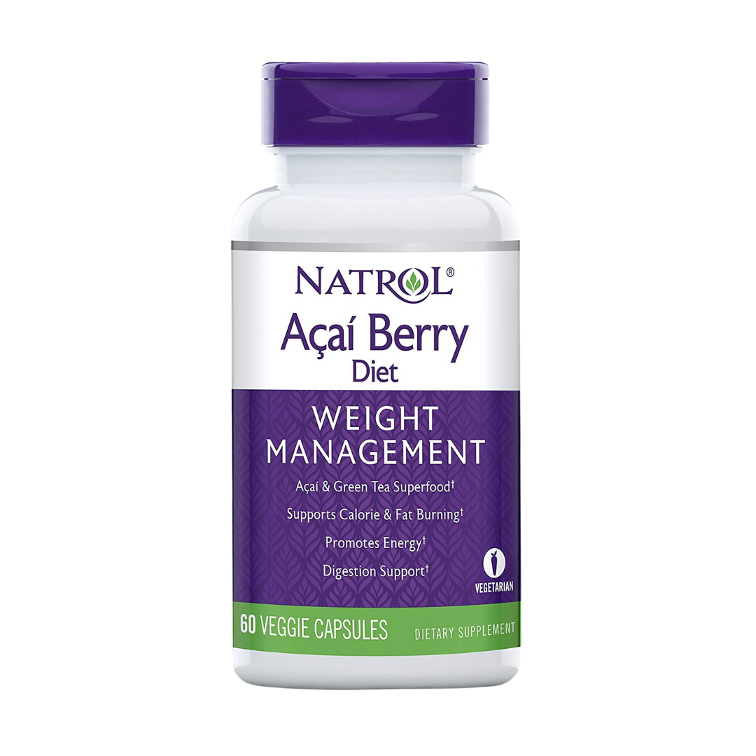 Suplemento Alimenticio Natrol 60 Cápsulas Baya de Acaí Té Verde para Adulto.
