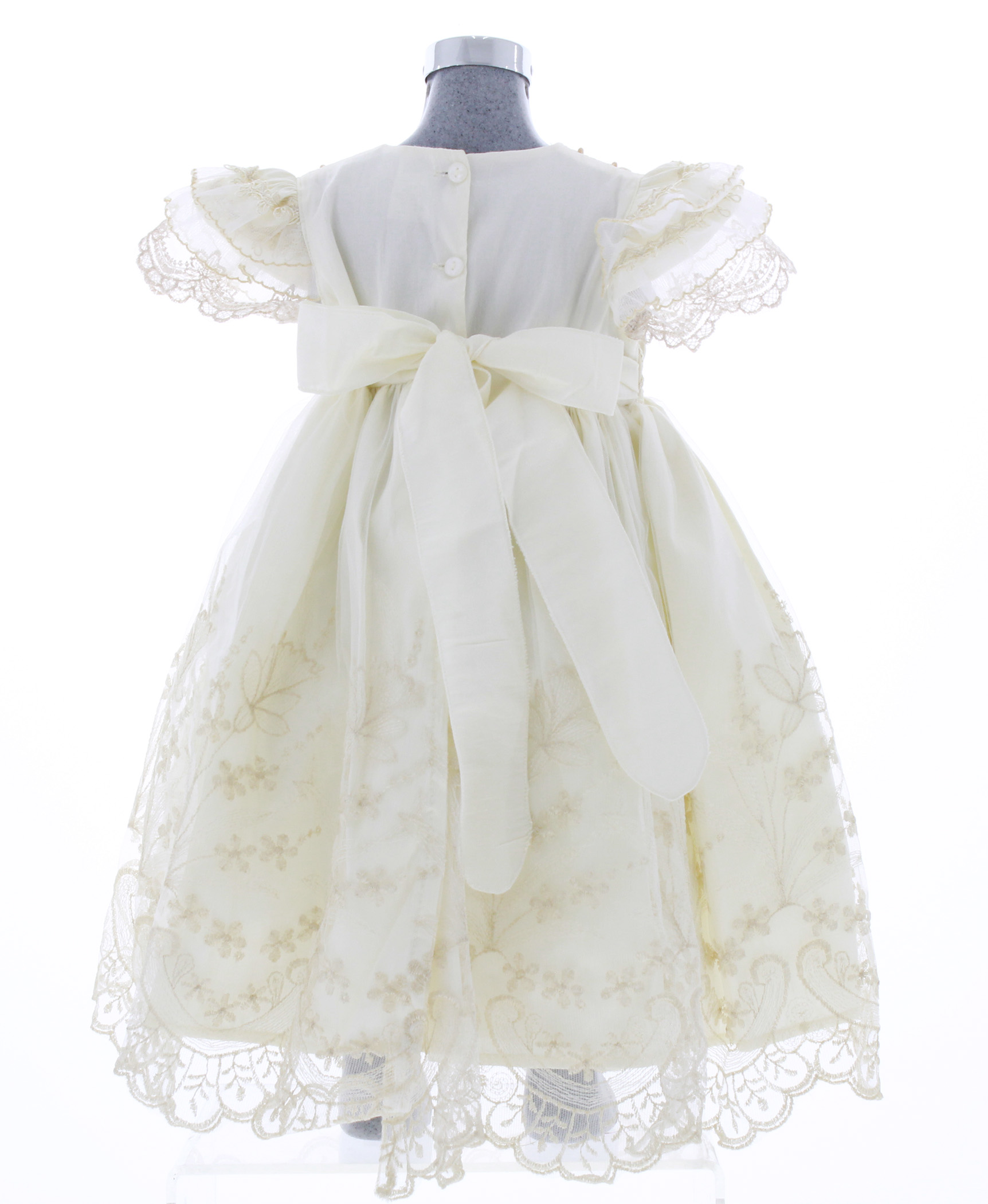 Vestido de Bautizo para Niña Beige 3400 0 a 3 Años.
