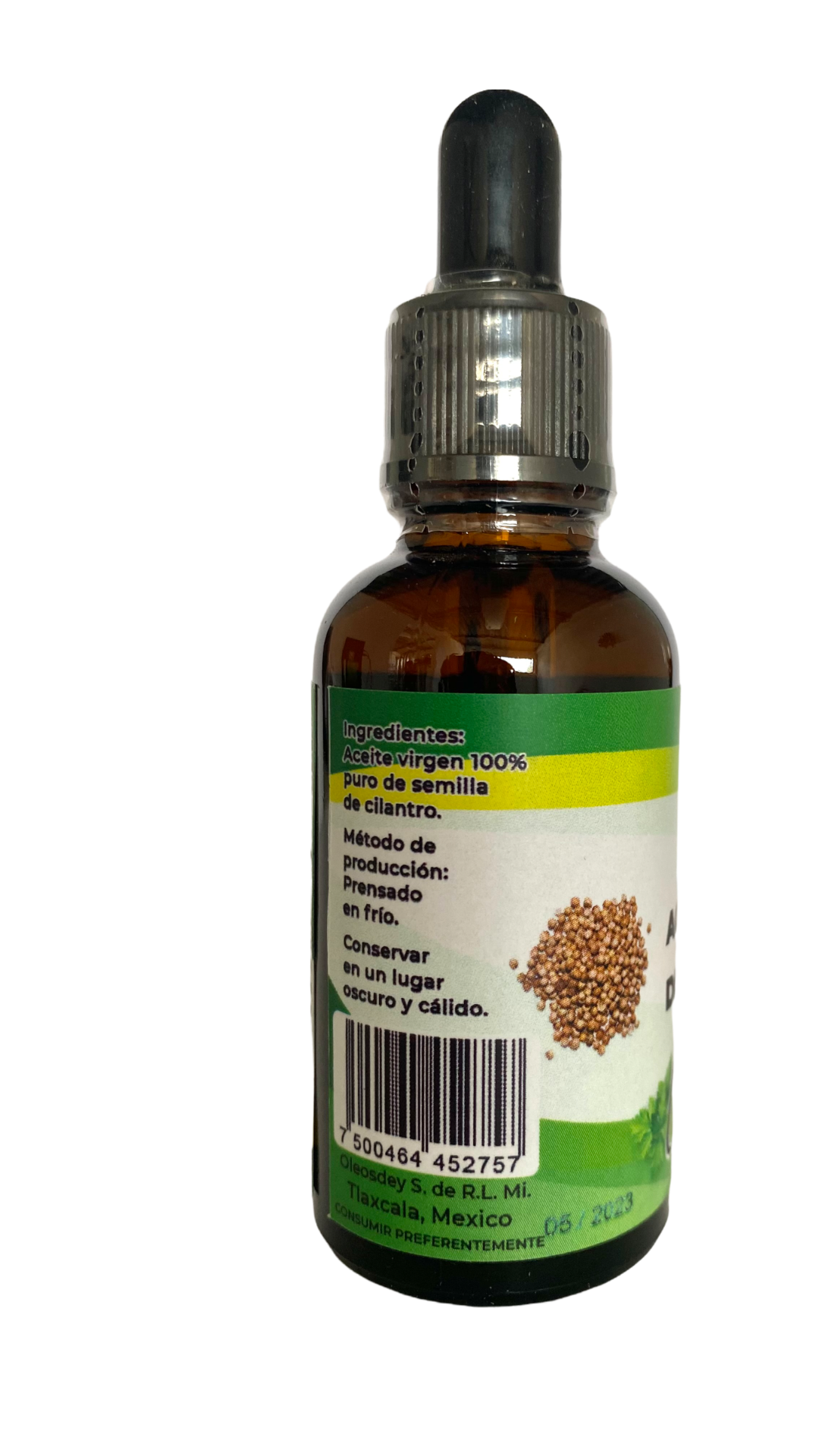 Aceite virgen de semilla de Cilantro (Prensado en frio)