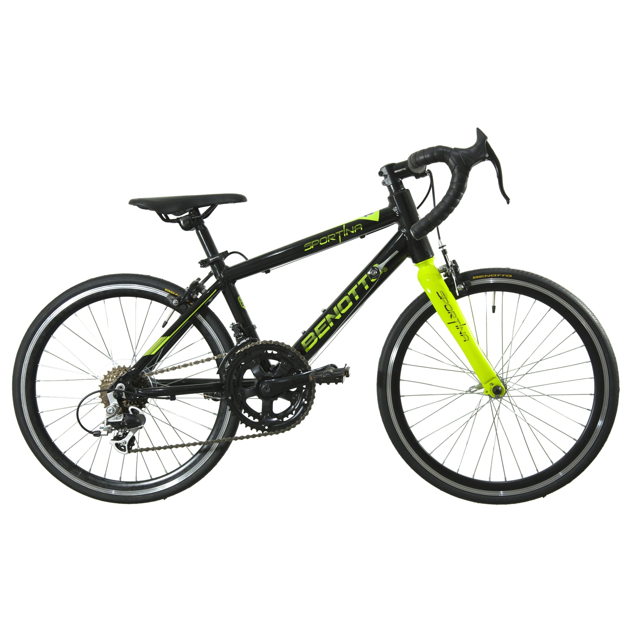 Bicicleta BENOTTO Ruta SPORTINA R20 Aluminio 14V.  Negro/Verde