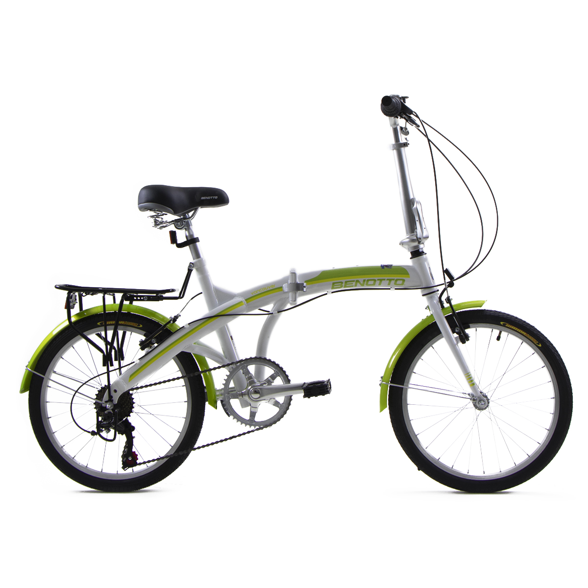 Bicicleta BENOTTO Plegable VANCOUVER R20Acero 7V. Unisex Blanco/Verde