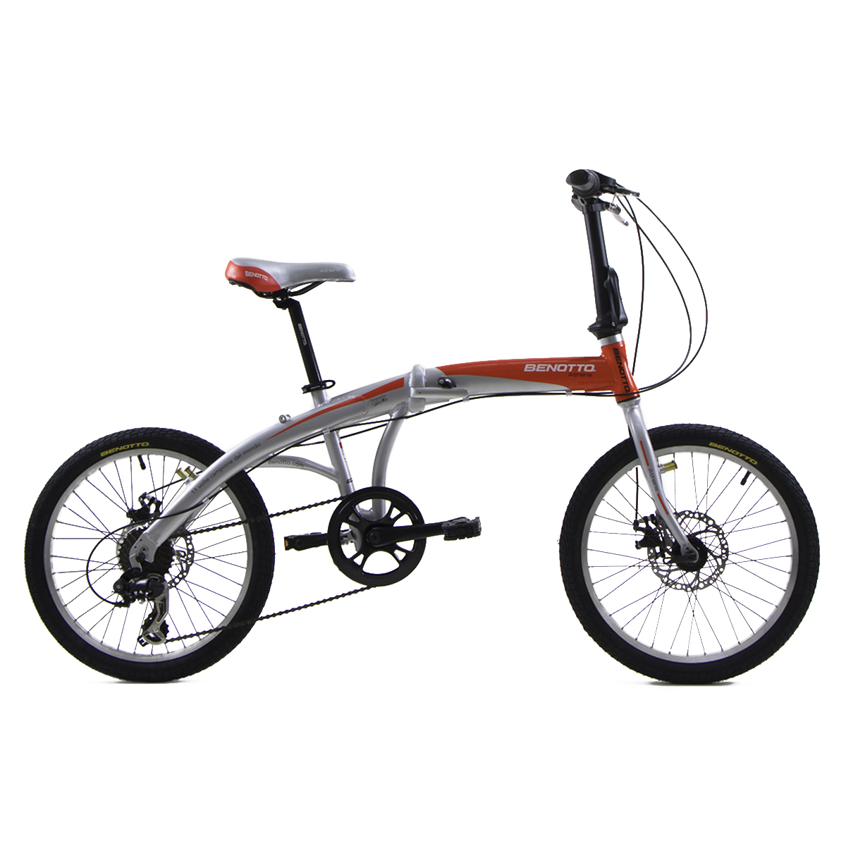 Bicicleta BENOTTO Plegable ATHENS R20 Aluminio 7V.  Plata/Naranja Unisex