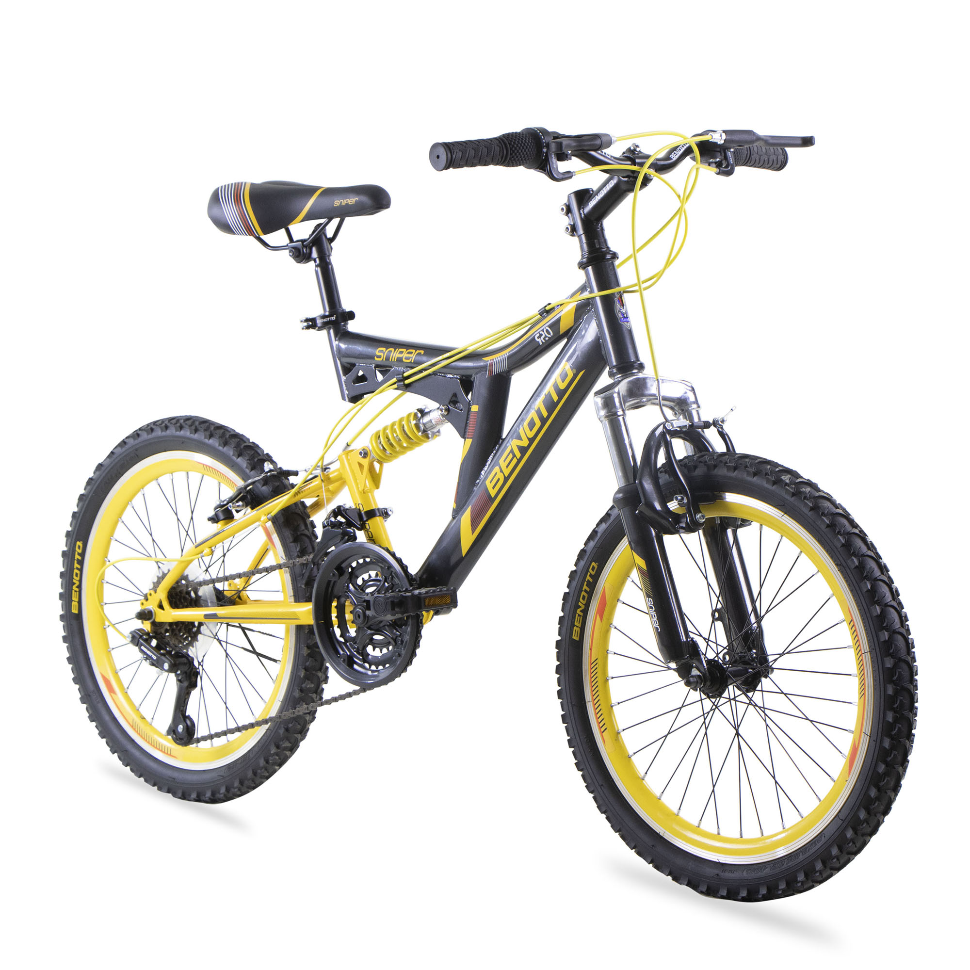 Bicicleta BENOTTO Montaña SNIPER R20 Acero 21V. Gris Oscuro/Amarillo Niño