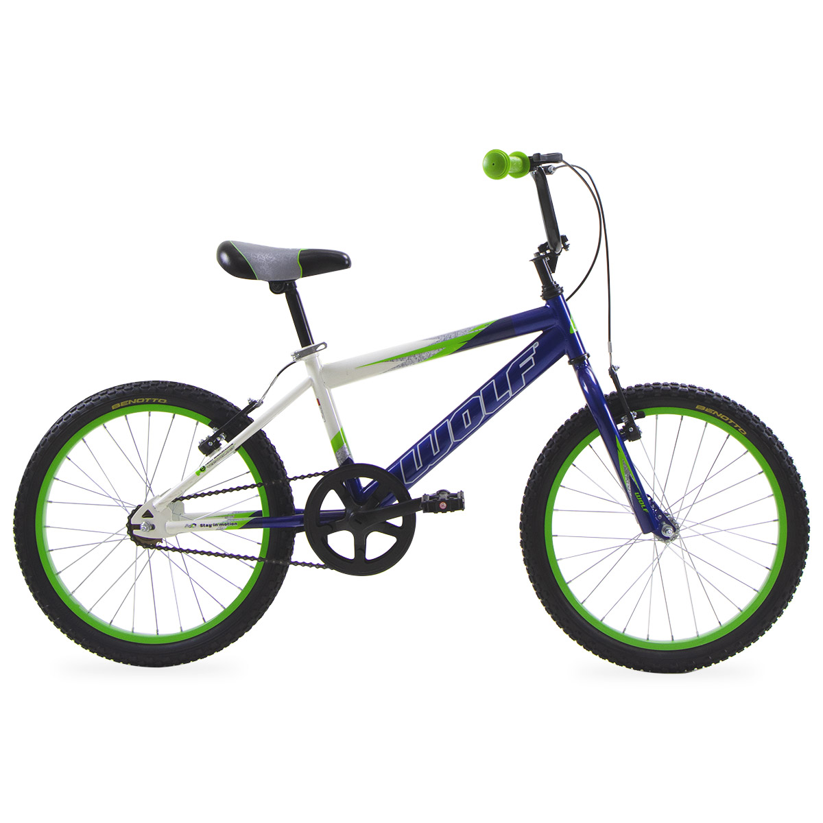 Bicicleta WOLF Cross R20 Acero 1V. Azul/Blanco Niño