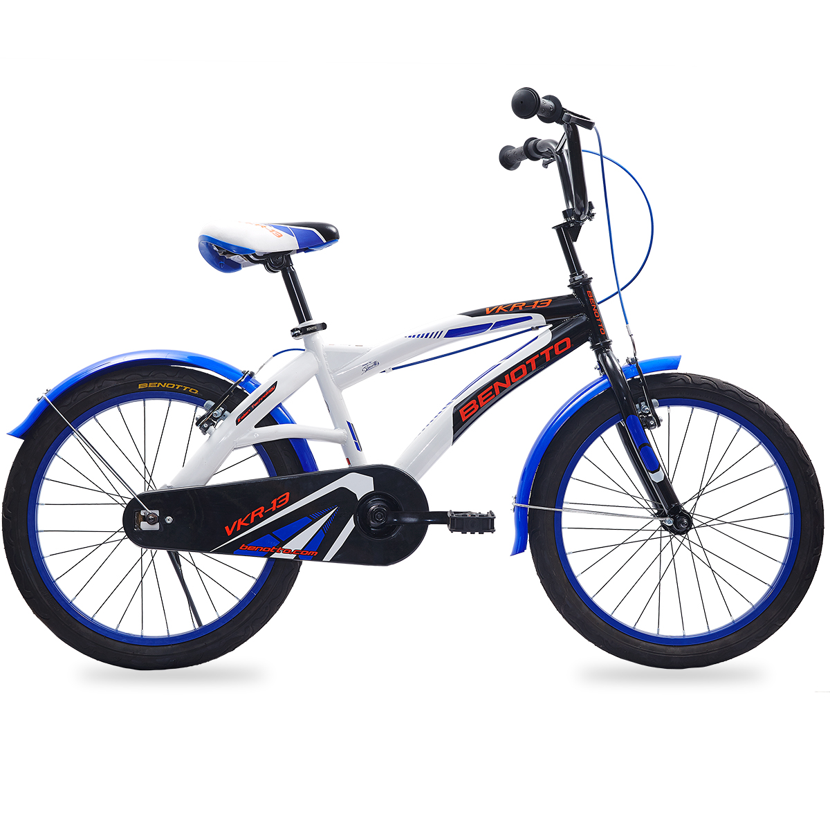 Bicicleta BENOTTO Cross VKR-13 R20 Acero 1V.  Negro/Blanco/Azul Niño